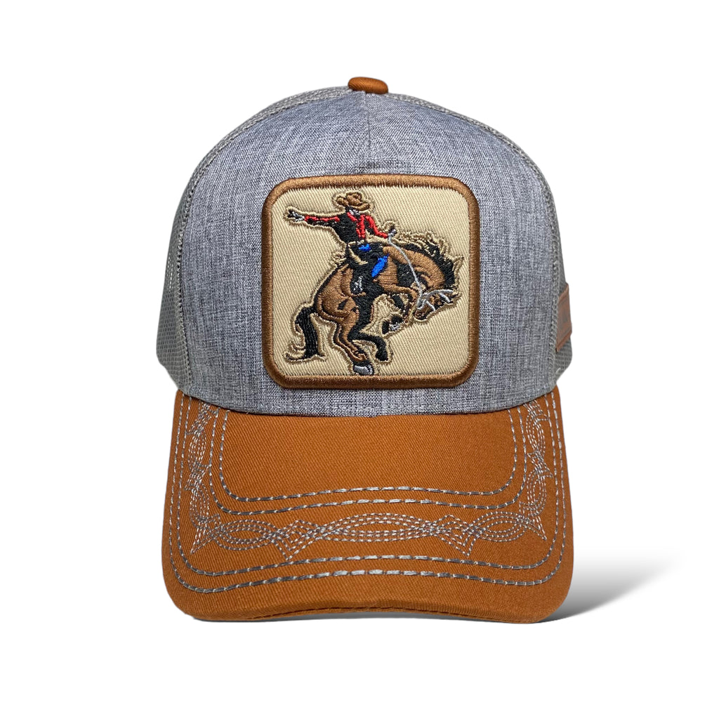 Cowboy Bucking Horse Bronc Riding Roundup Snapback Trucker Baseball Cap Hat