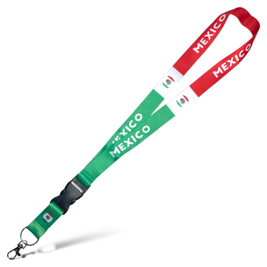 Mexico Flag Lanyard with Detachable Buckle | Mexican Flag KeyChain Neck Strap