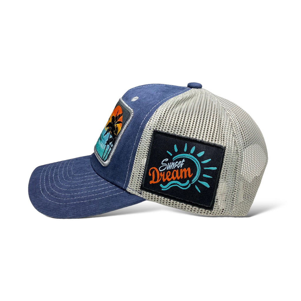 Sunset Dream Embroidered Corduroy Snapback Cap