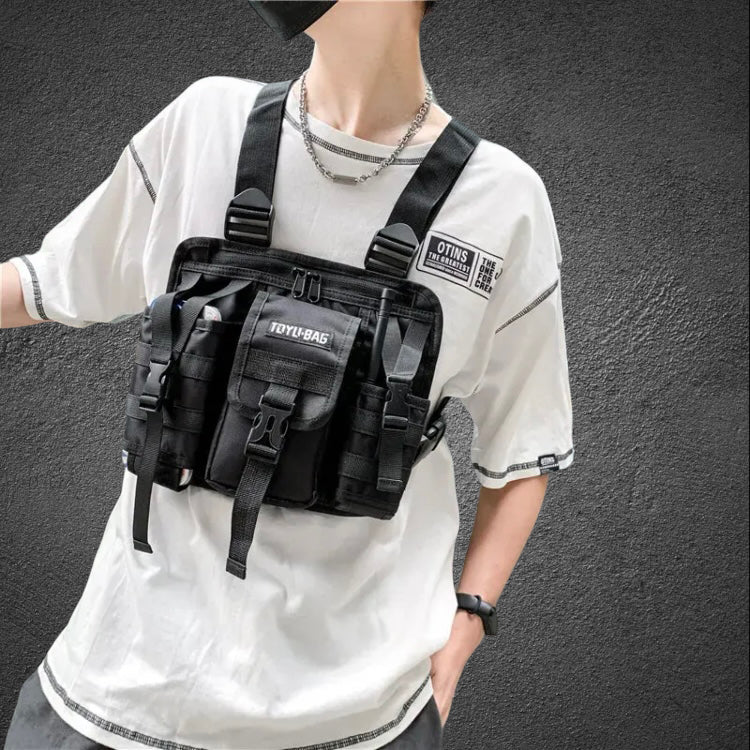 Chest Bag Unisex Tactical Vest Backpacks Sport Travel Chest Pack Black