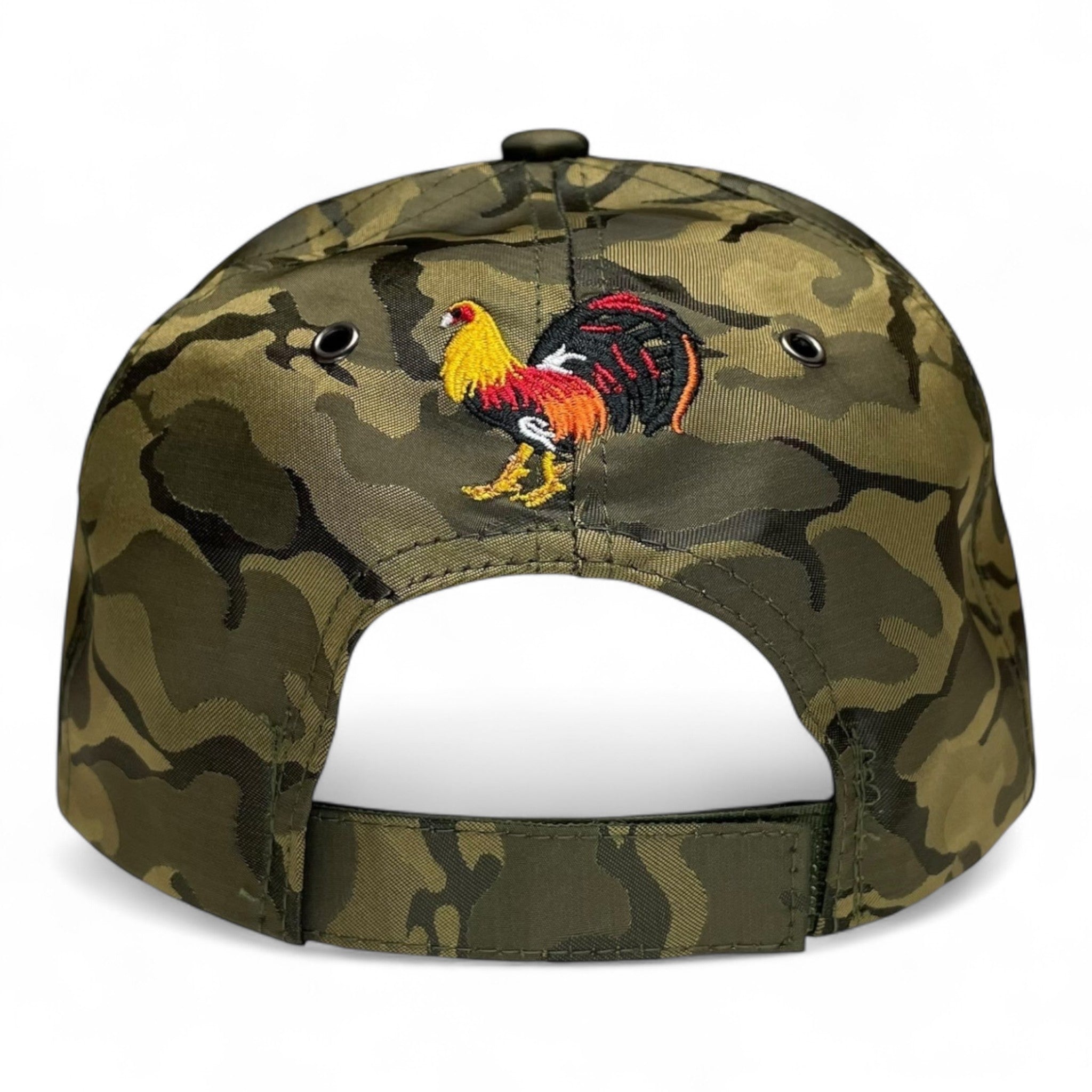Rooster Embroidered Baseball Cap, Camo, Adjustable, Western