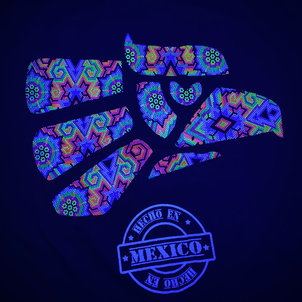 Hecho en Mexico Logo Print Desing that That Glows Under Neon or Black Lights