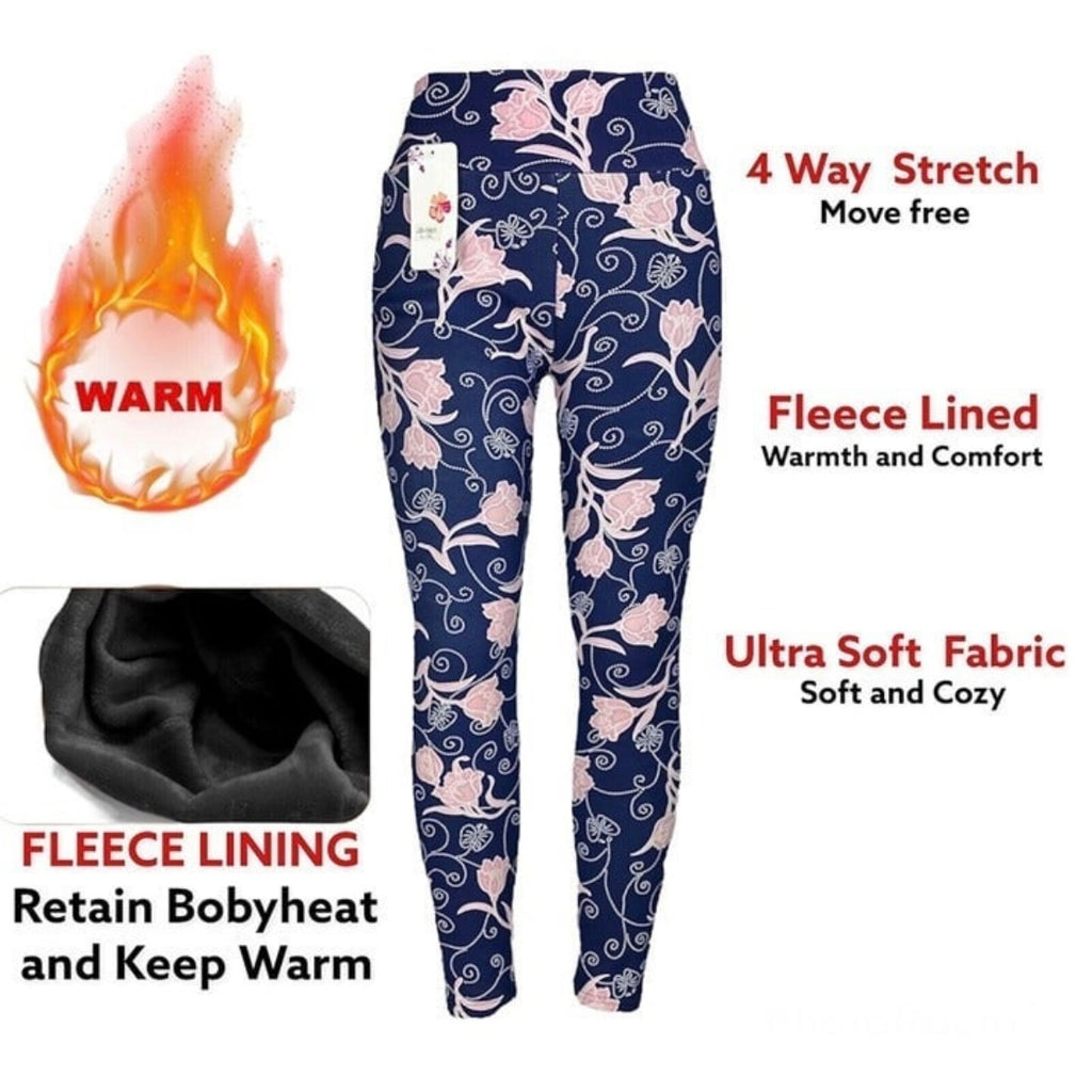 Women's High Waist Thermal Fleece Lined Leggings