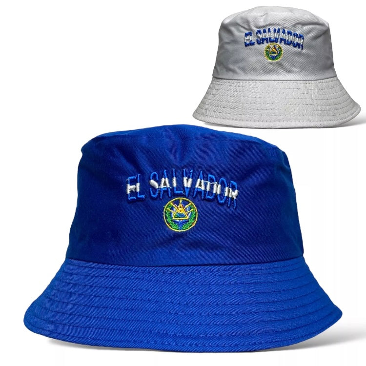 El Salvador Flag Embroidered Bucket Hat - Sun Protection, Hiking, Fishing, Beach Hat