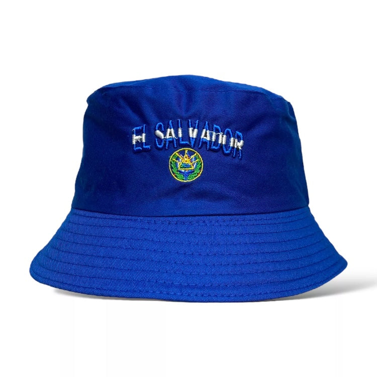 El Salvador Flag Embroidered Bucket Hat - Sun Protection, Hiking, Fishing, Beach Hat