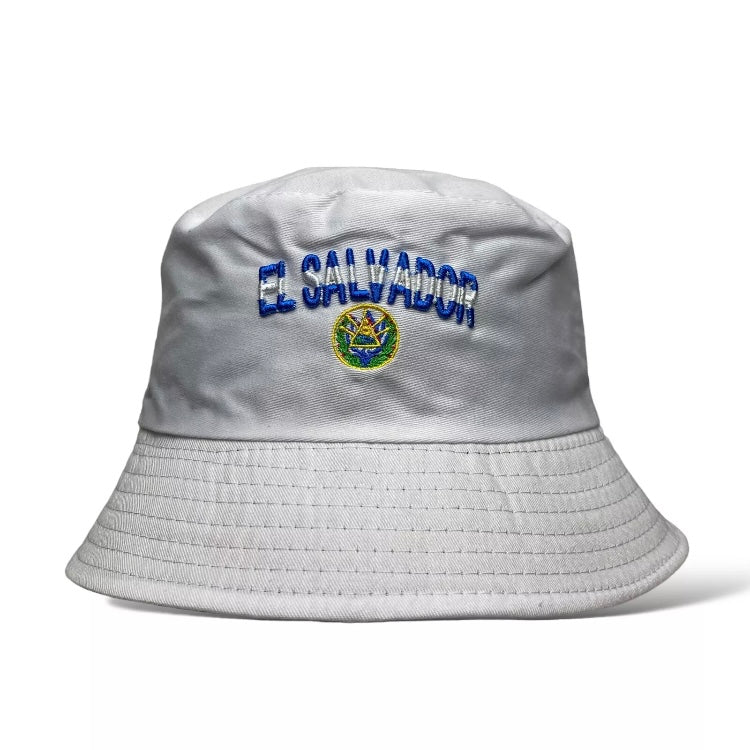 El Salvador Flag Embroidered Bucket Hat - Sun Protection, Hiking, Fishing, Beach Hat