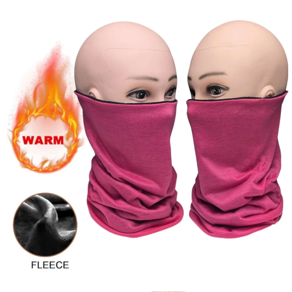 Pink Winter Thermal Face Mask, Warm Neck Gaiter Balaclava Unisex