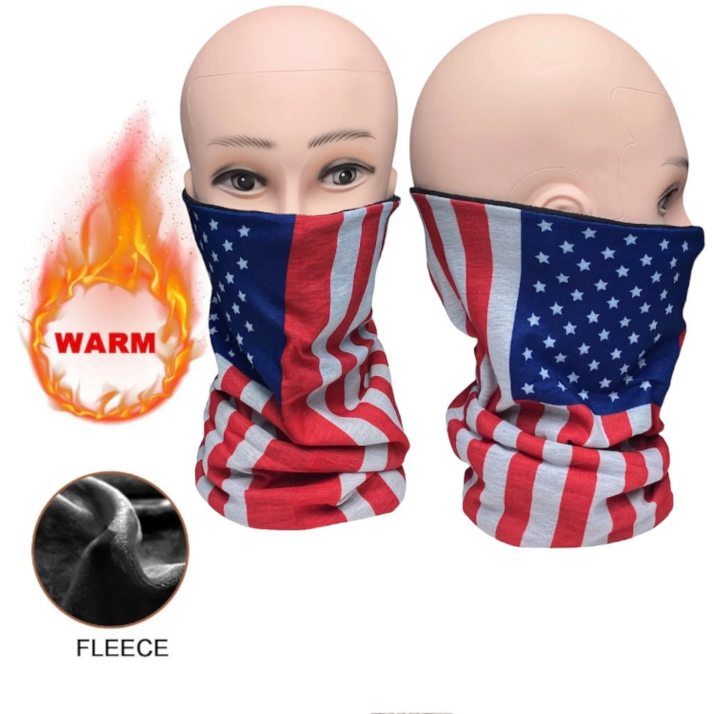 USA Flag Winter Thermal Face Mask, Warm Neck Gaiter Balaclava Unisex