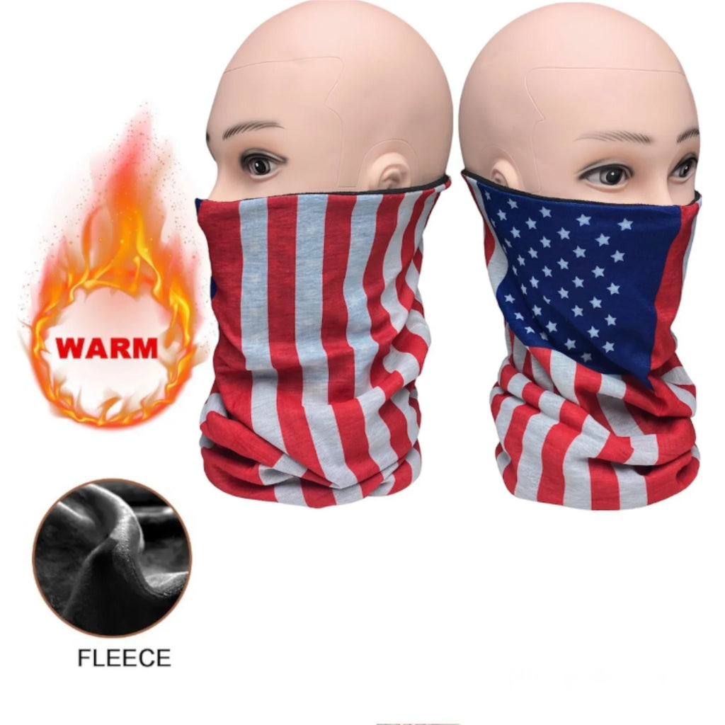 USA Flag Winter Thermal Face Mask, Warm Neck Gaiter Balaclava Unisex