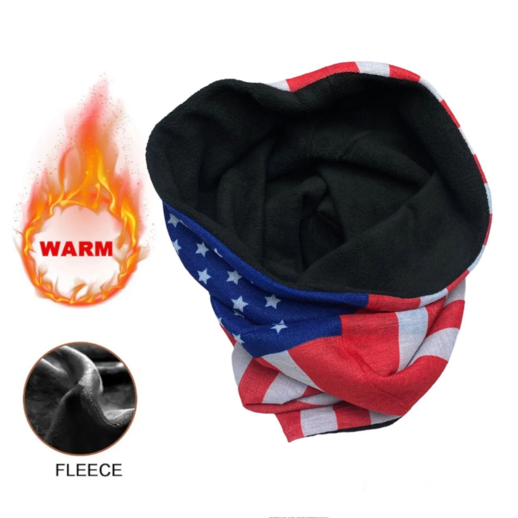 USA Flag Winter Thermal Face Mask, Warm Neck Gaiter Balaclava Unisex