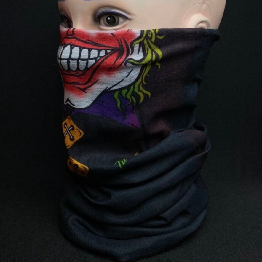 Clown Face Design Winter Thermal Balaclava, Warm Neck Gaiter Face Mask Unisex