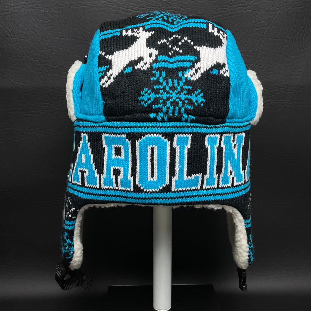 Carolina Trapper Aviator Knit Beanie – Blue Nordic Winter Hat with Ear Flaps