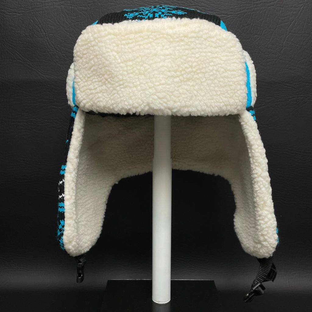 Carolina Trapper Aviator Knit Beanie – Blue Nordic Winter Hat with Ear Flaps