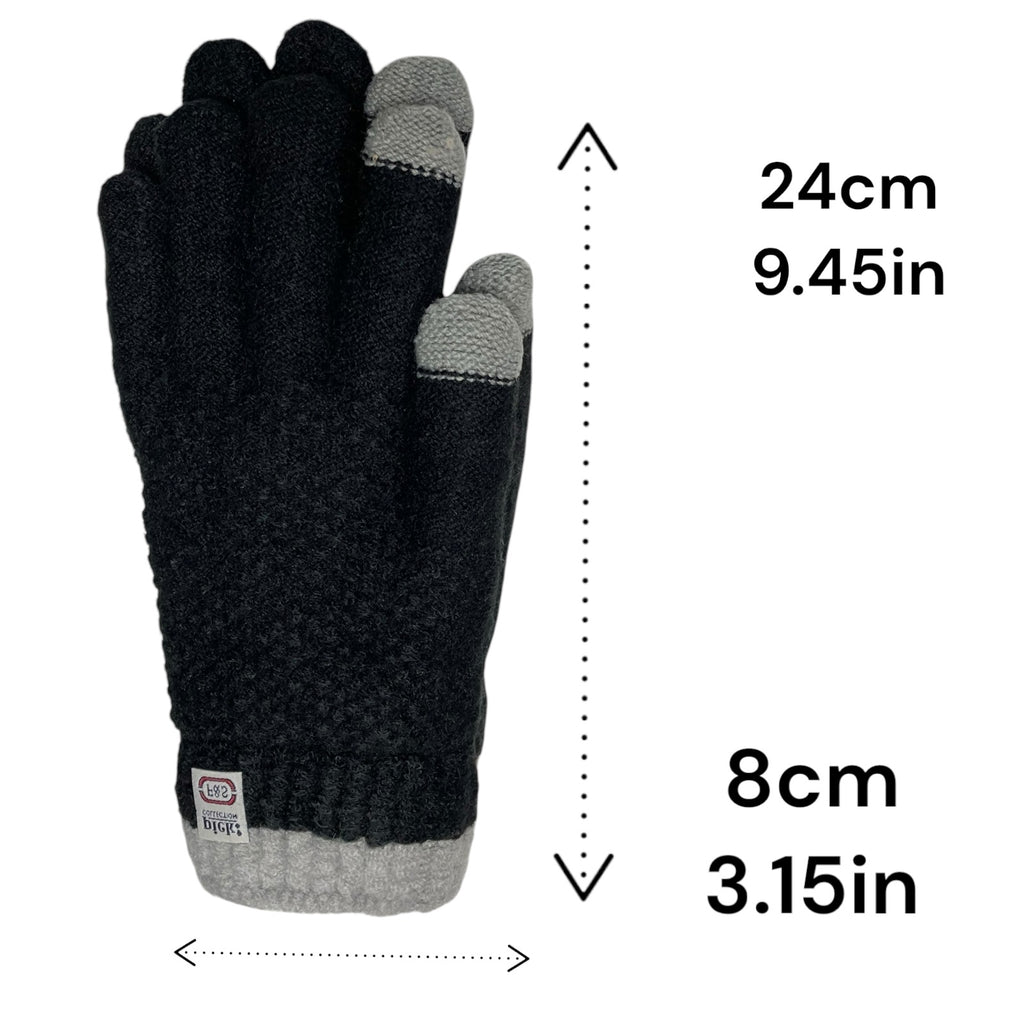 Women’s Winter Gloves - Warm Fleece-Lined Knit, 2-Finger Touch Screen Compatible