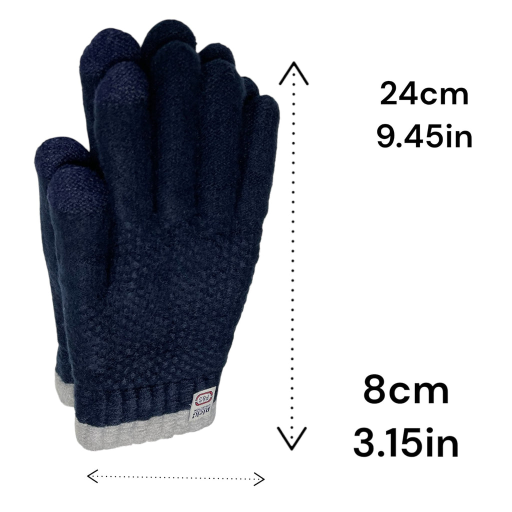 Women’s Winter Gloves - Warm Fleece-Lined Knit, 2-Finger Touch Screen Compatible