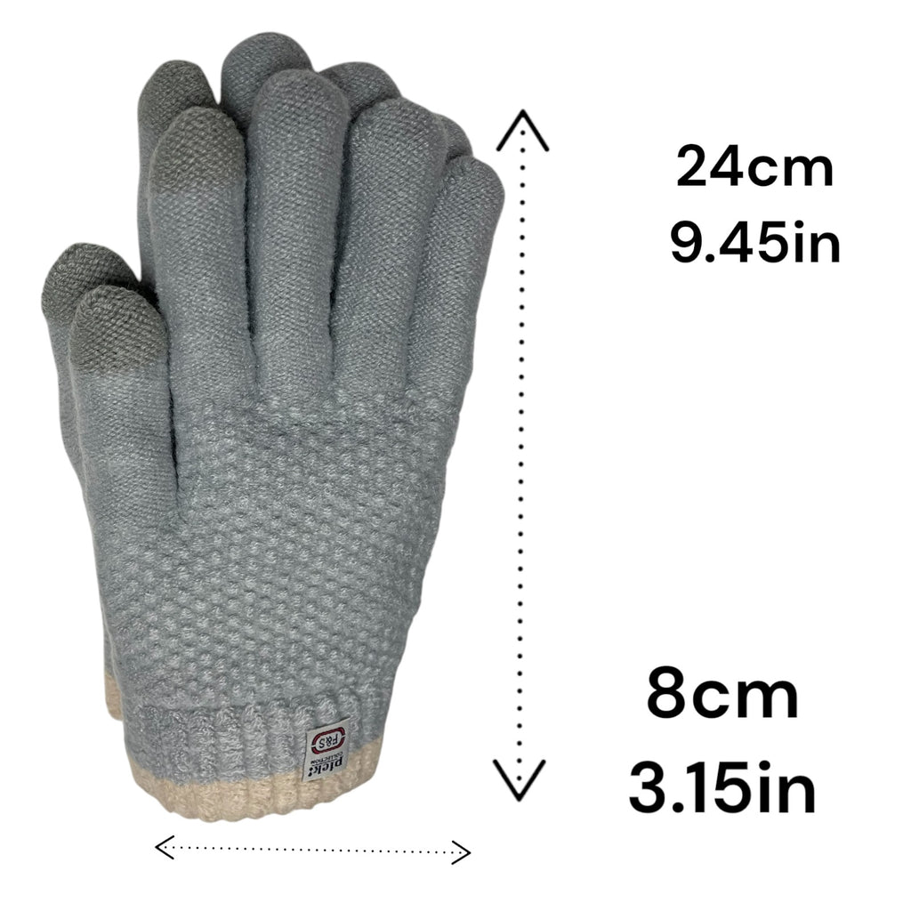 Women’s Winter Gloves - Warm Fleece-Lined Knit, 2-Finger Touch Screen Compatible