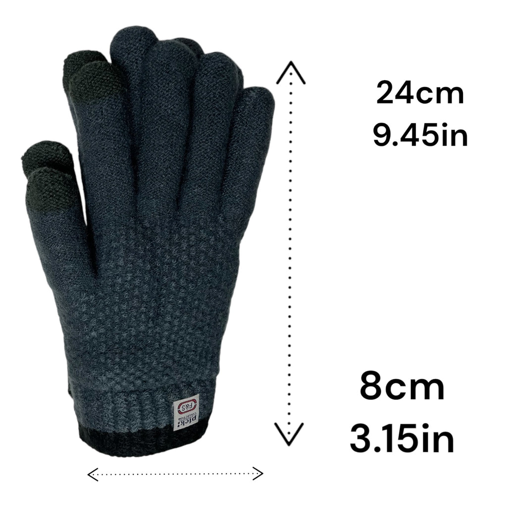 Women’s Winter Gloves - Warm Fleece-Lined Knit, 2-Finger Touch Screen Compatible