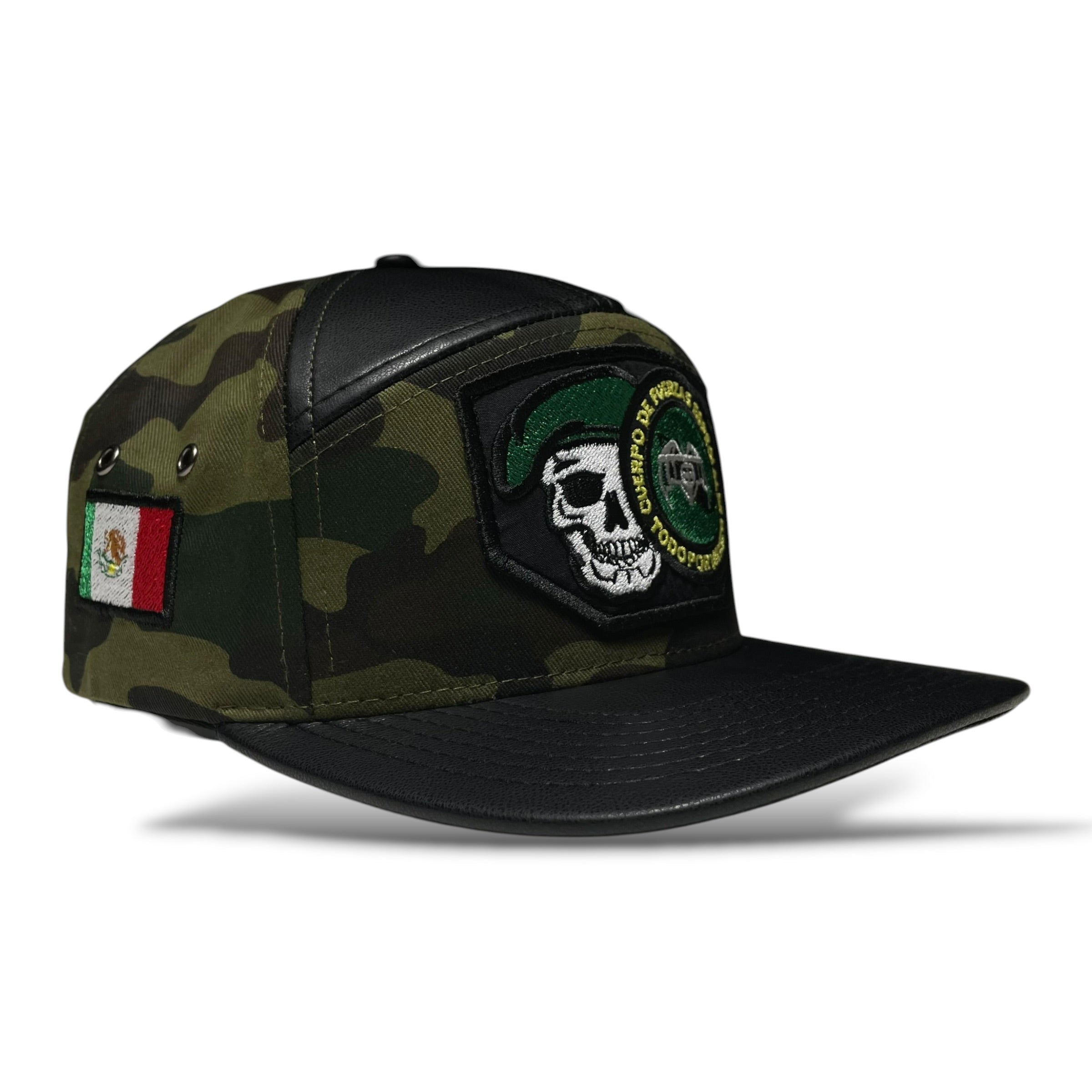 Gorra Snapback Camo GAFES México Fuerzas Especiales Parche Bordado Visera PU