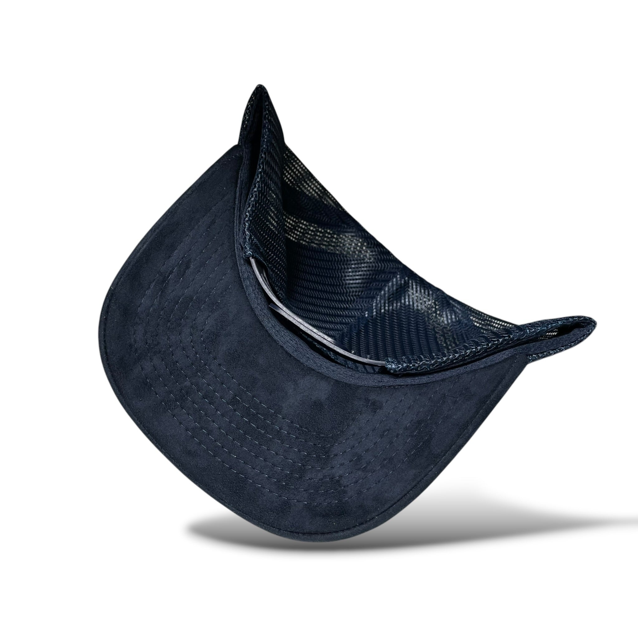 Rooster Emblem Suede Trucker Hat with Fighting Spirit Embroidery