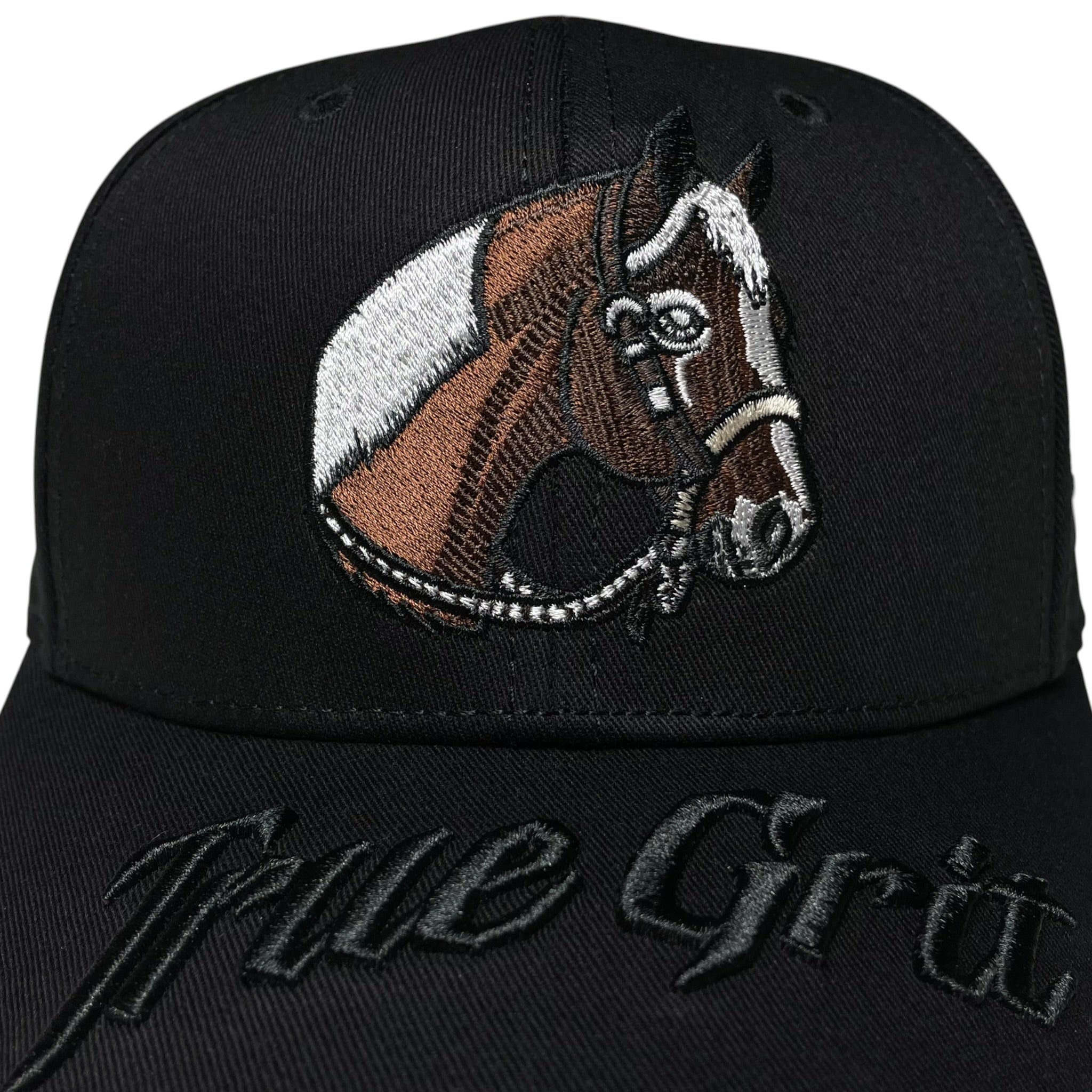 True Grit 3D Embroidered Horse & Horseshoe Emblem Black Baseball Hat