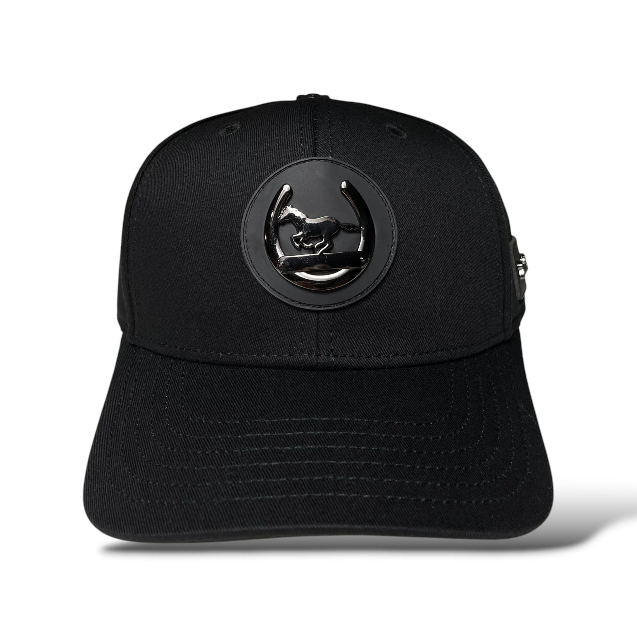 Horse, Horseshoe & Ride Free Emblem Black Western Baseball Cap