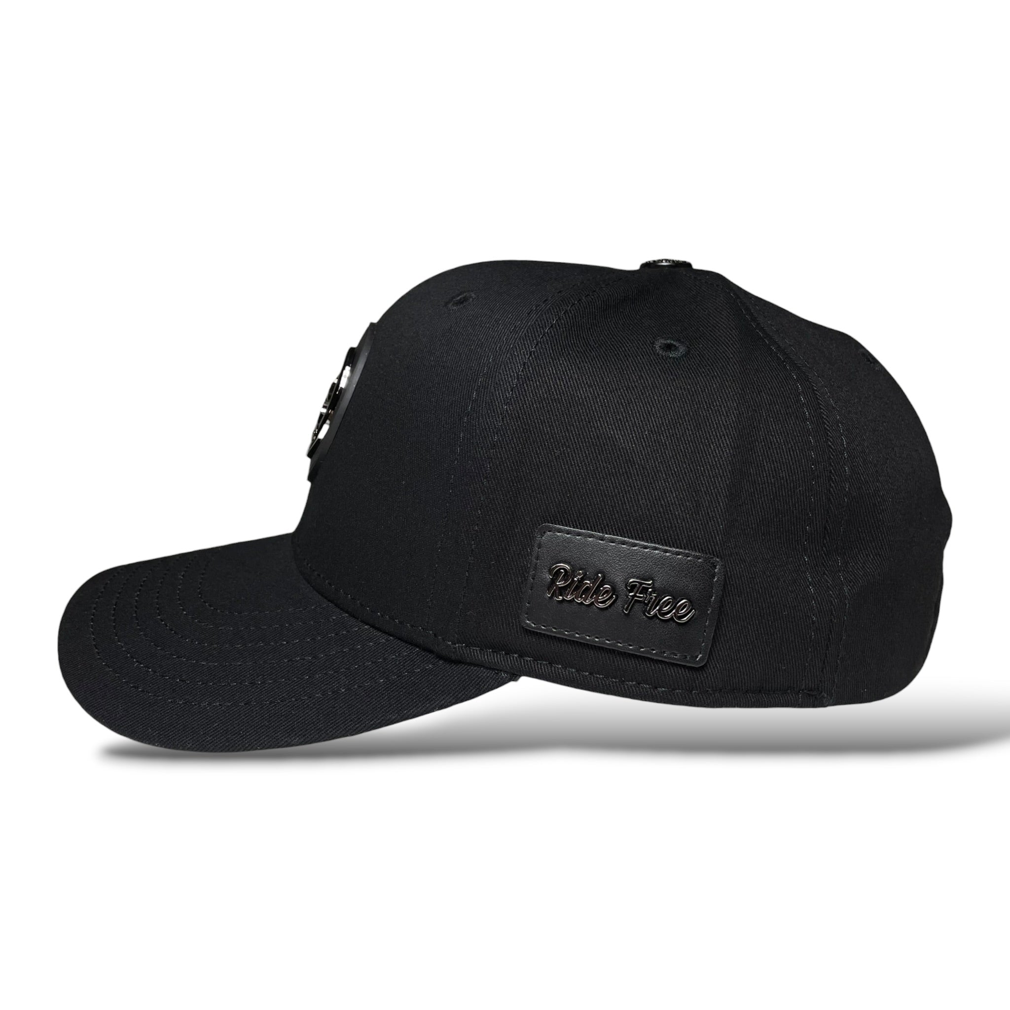 Horse, Horseshoe & Ride Free Emblem Black Western Baseball Cap