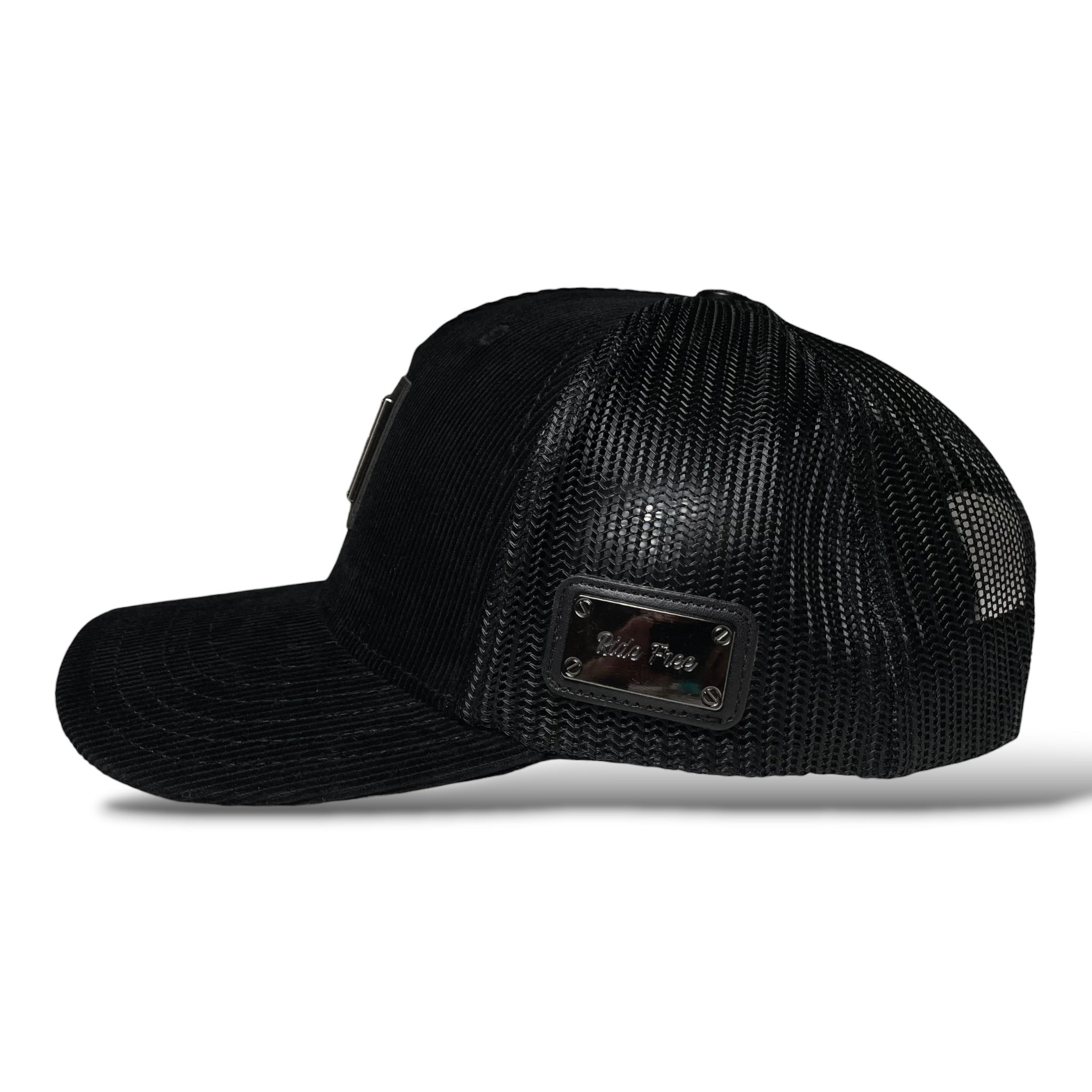 Horse & Ride Free Emblem Black Corduroy Western Baseball Cap
