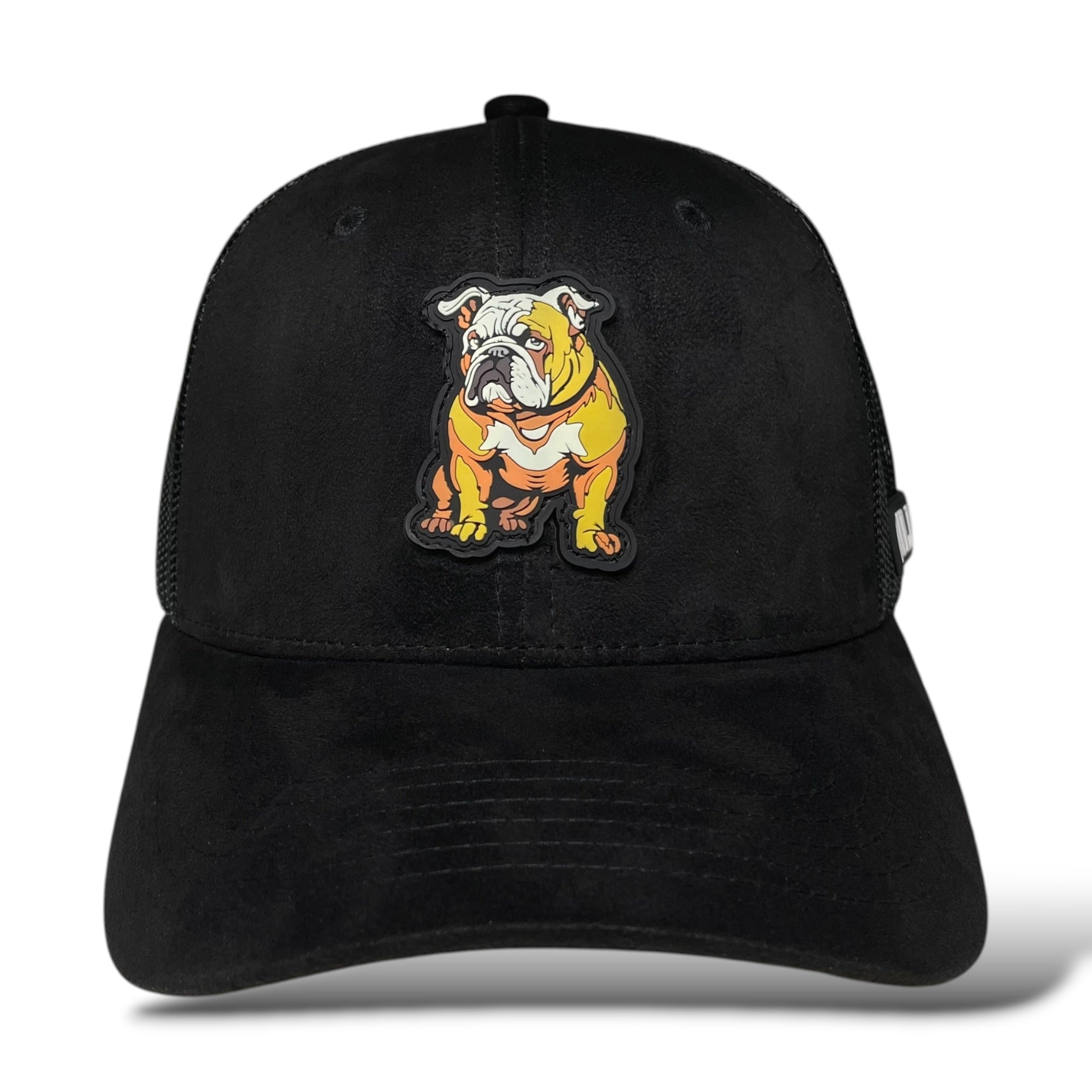 Bulldog Rubber Patch Baseball Snapback Hat with Mesh Back