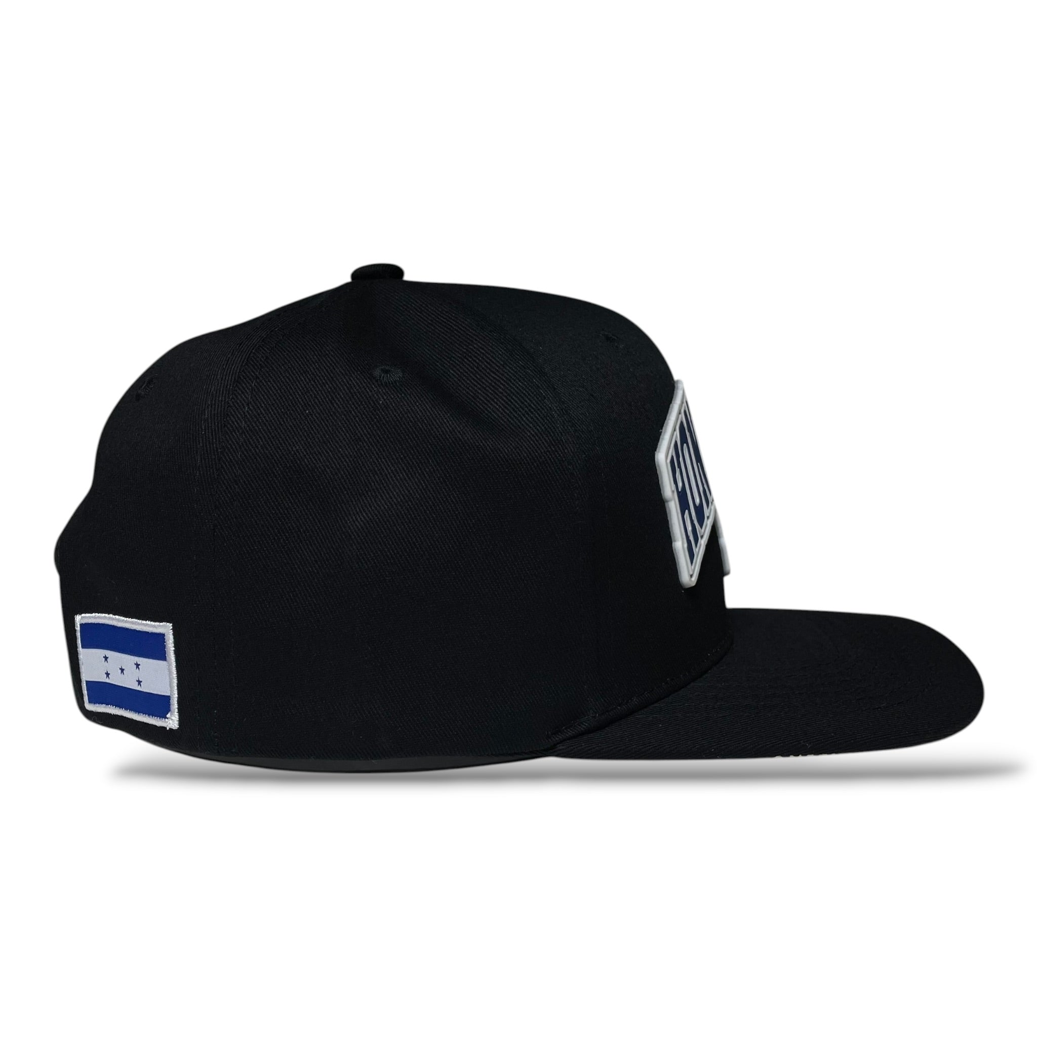 Honduras 3D Rubber Patch Black Snapback Baseball Cap