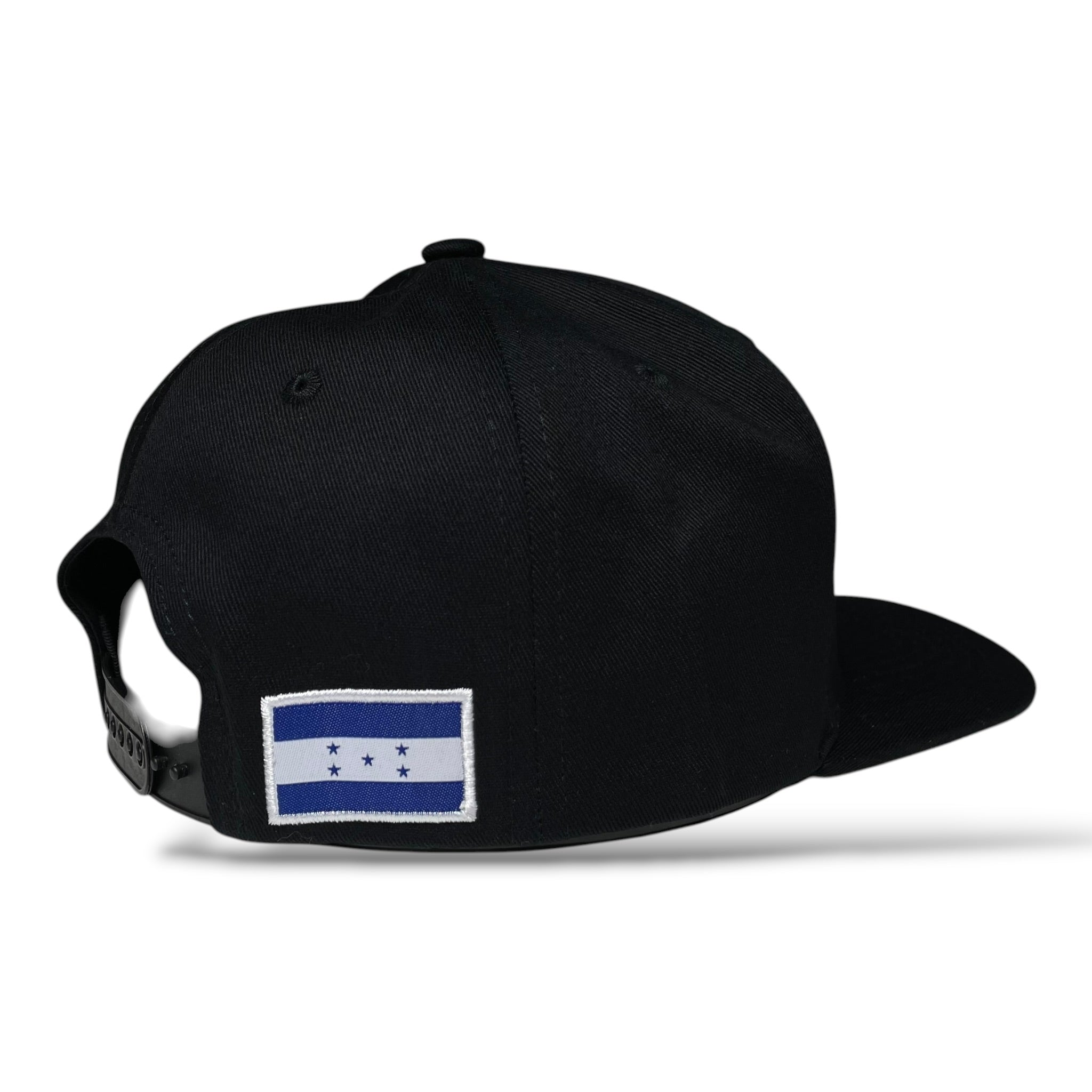 Honduras 3D Rubber Patch Black Snapback Baseball Cap