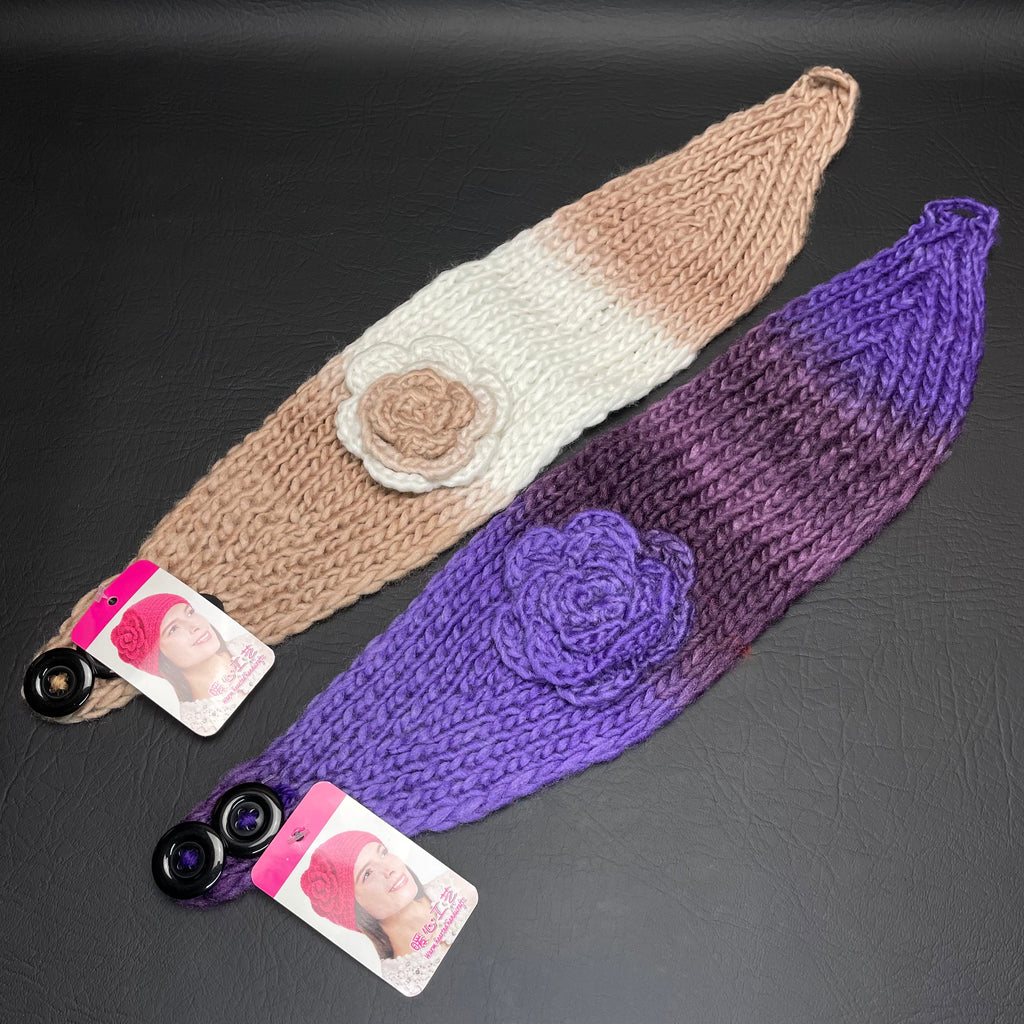 Set of 2 Women's Multicolor Knitted Winter Headband