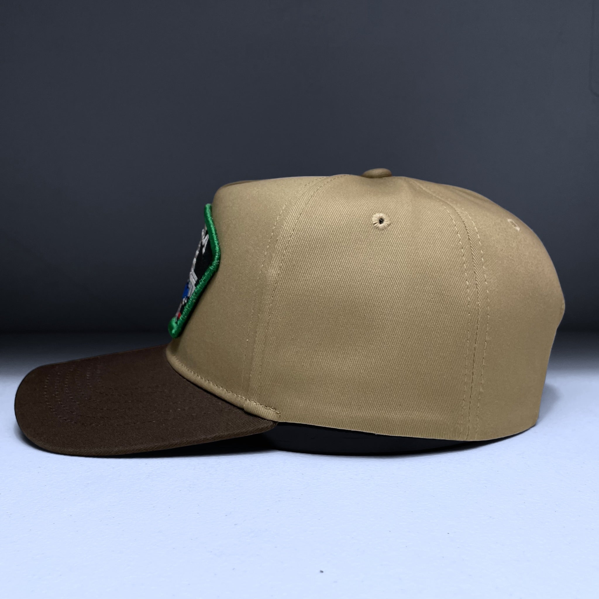 Habana Cuba Flag Embroidered Patch Snapback Baseball Hat Khaki & Brown