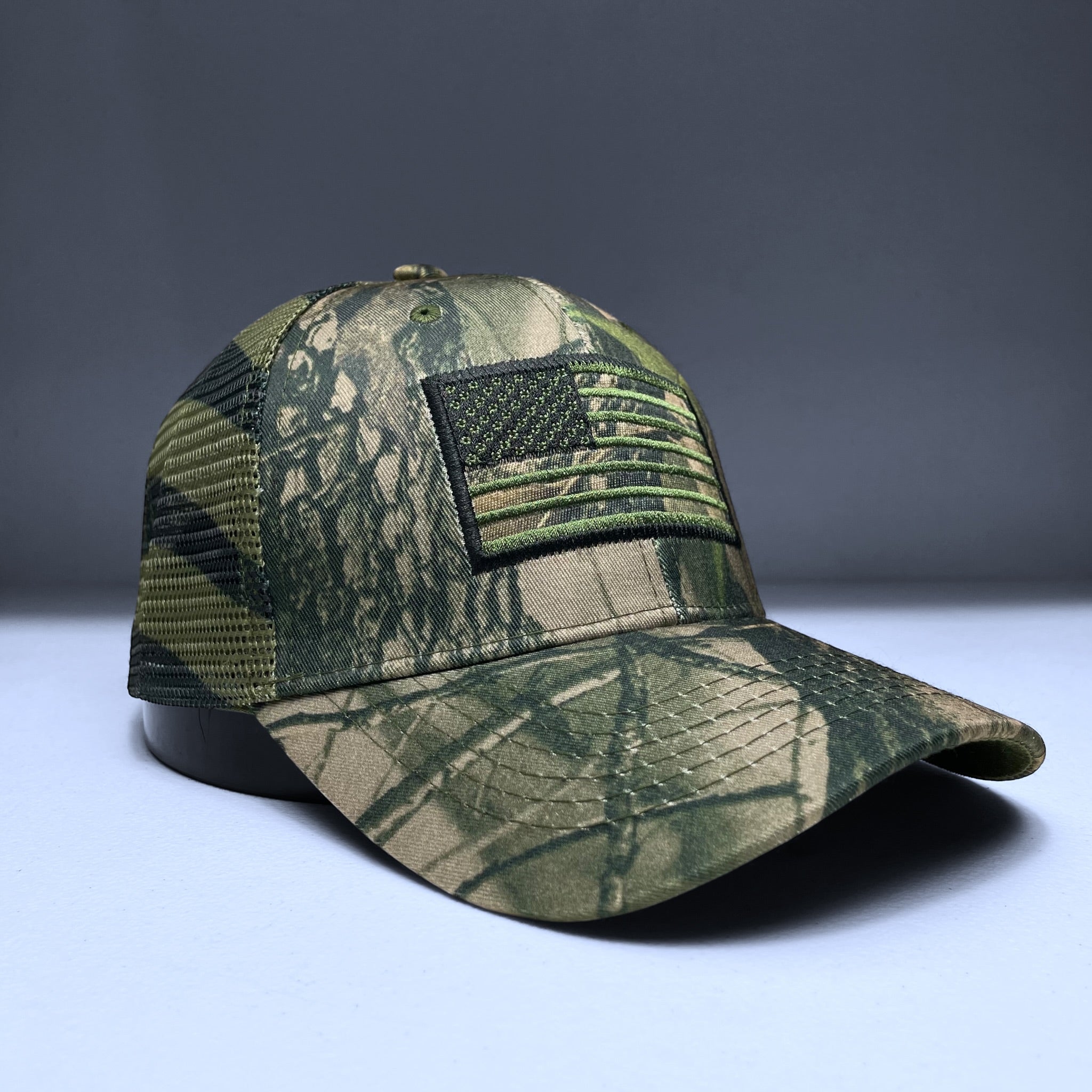 USA Flag Embroidered Camo Mesh Baseball Cap, Snapback, Outdoor, Sport Hat