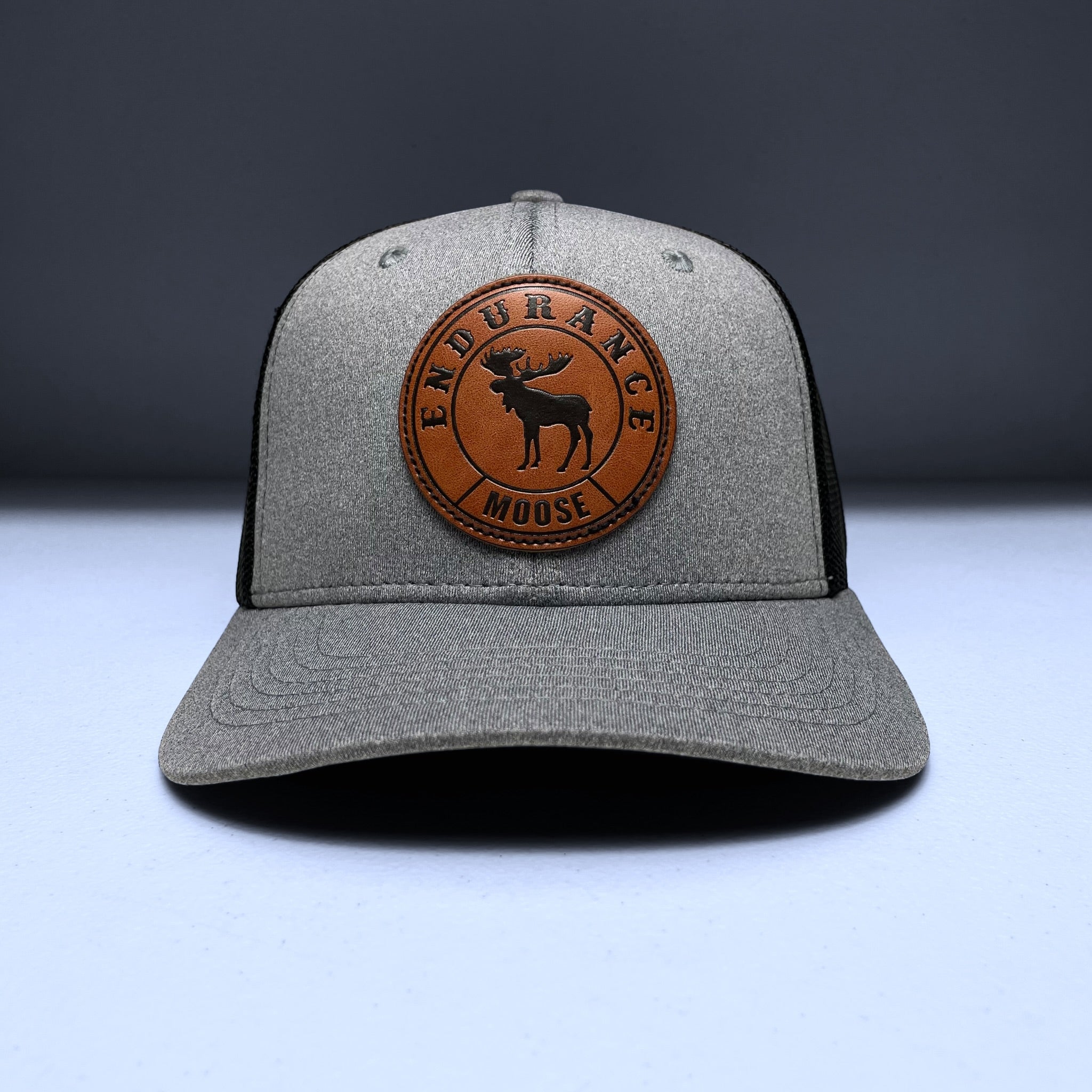 Moose Leather Patch Trucker Hat Snapback Mesh Baseball Cap