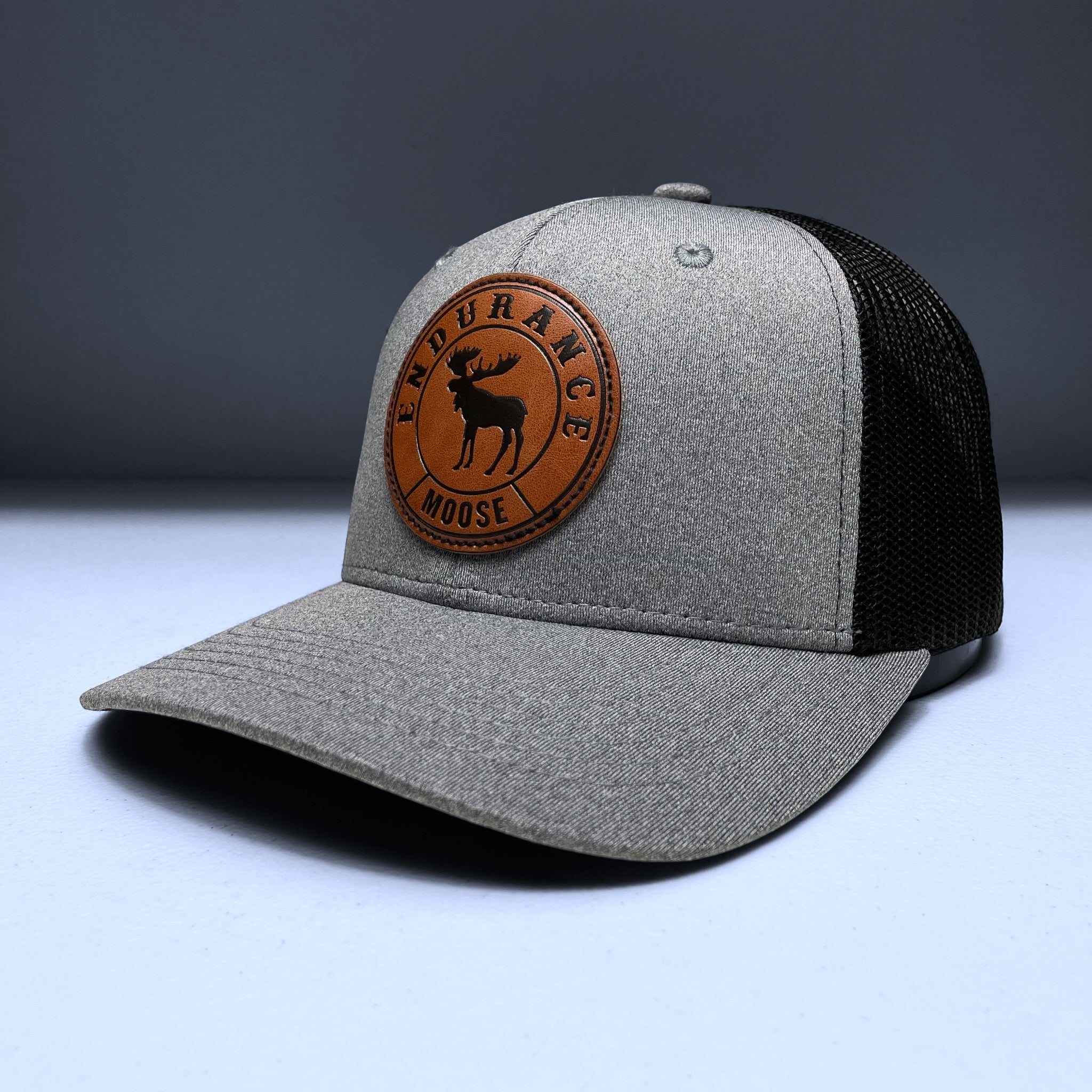 Moose Leather Patch Trucker Hat Snapback Mesh Baseball Cap
