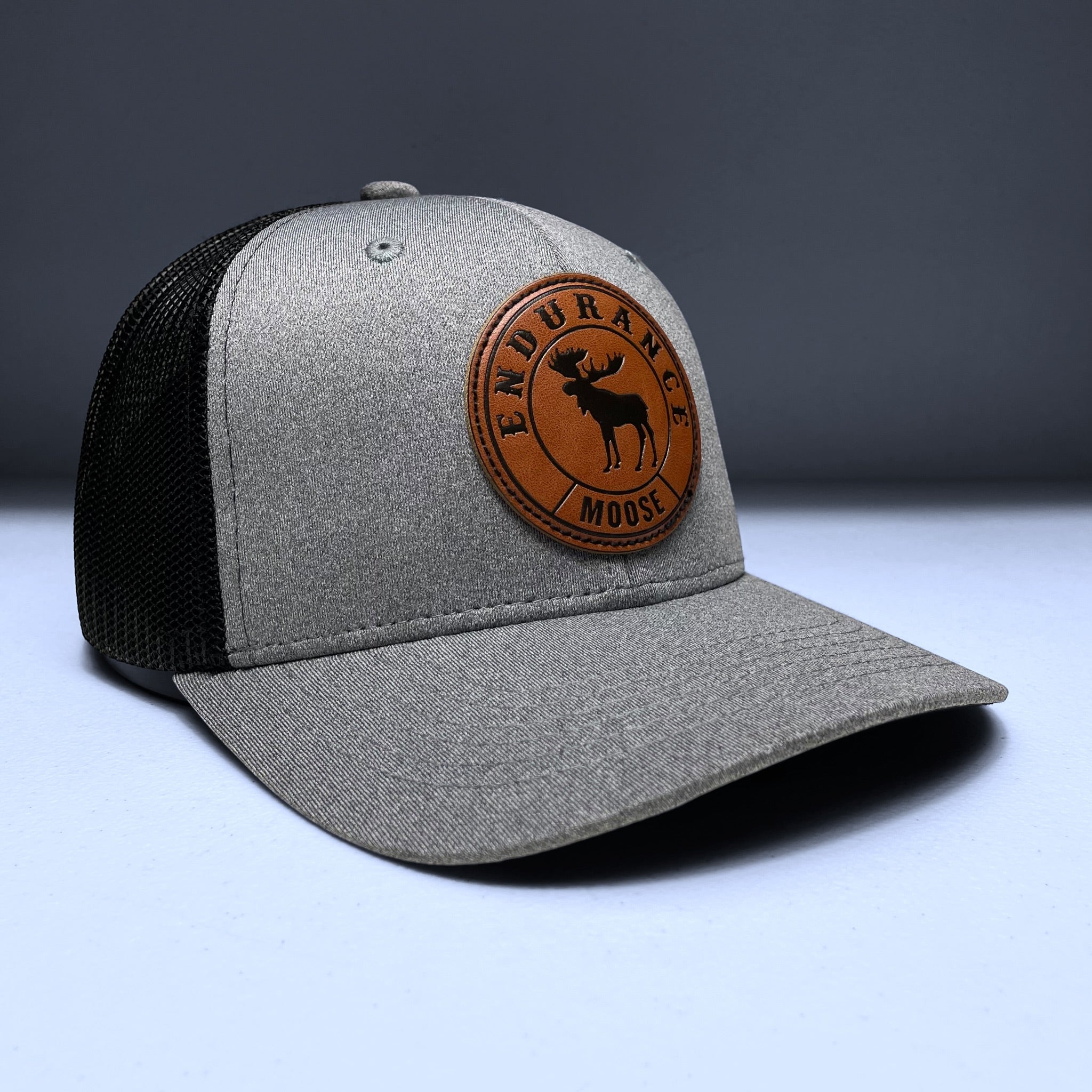 Moose Leather Patch Trucker Hat Snapback Mesh Baseball Cap