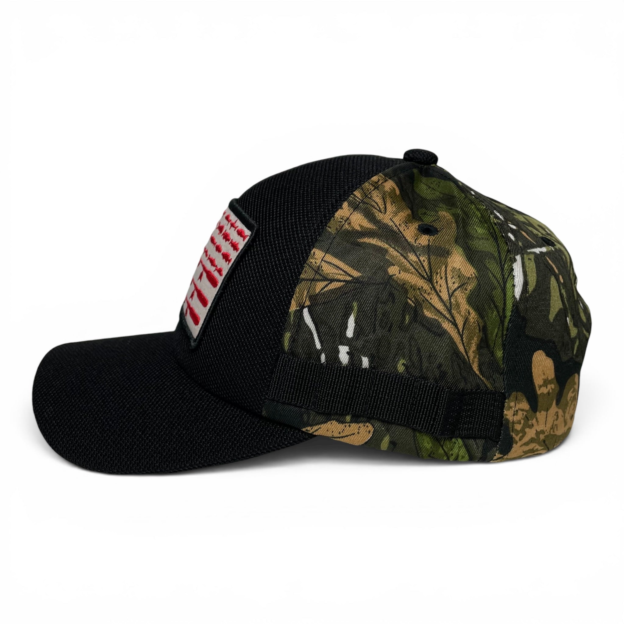 USA Flag Embroidered Camo Baseball Cap, Adjustable Hunting & Fishing Hat