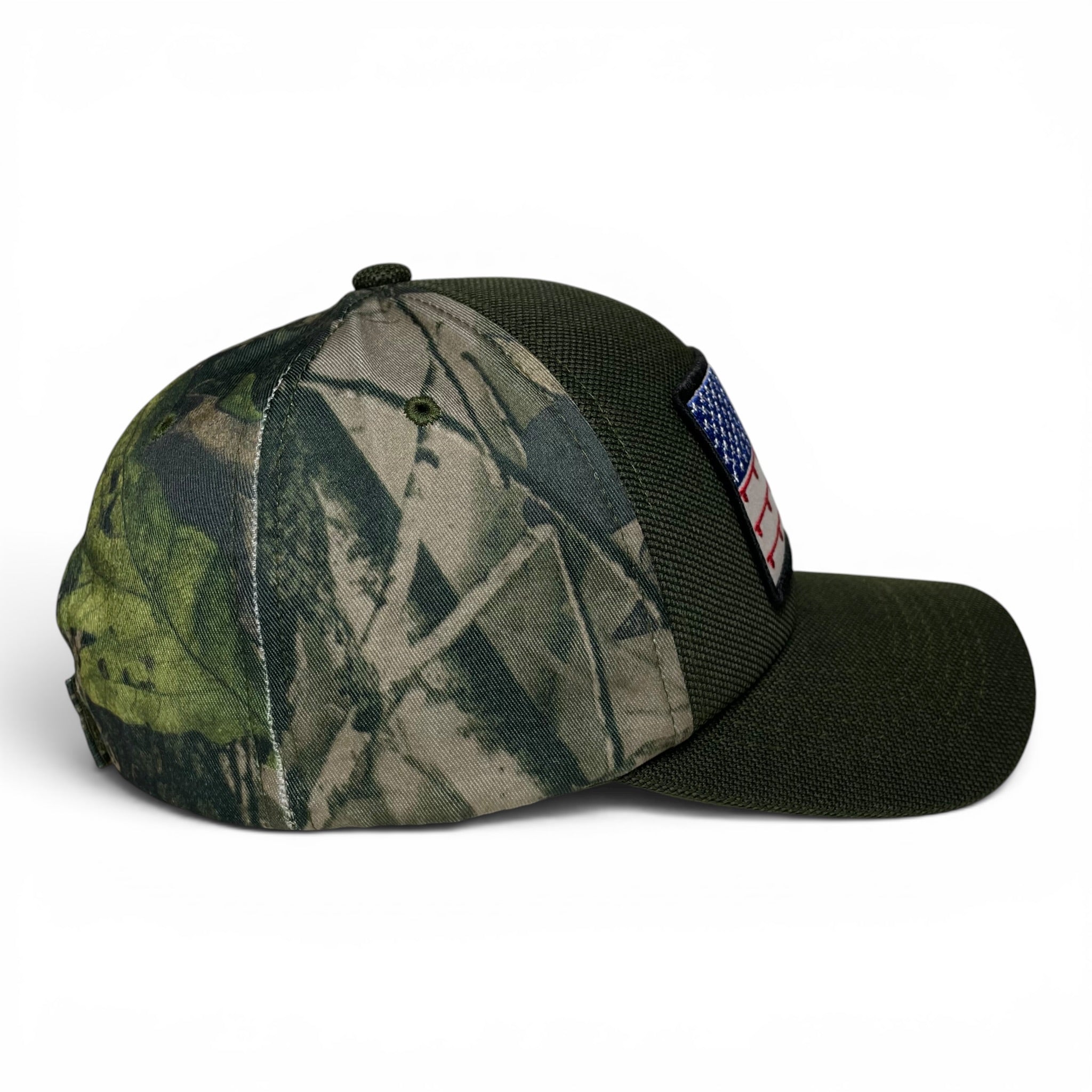 American Flag Embroidered Patch Camo Baseball Cap, Outdoor, Fishing