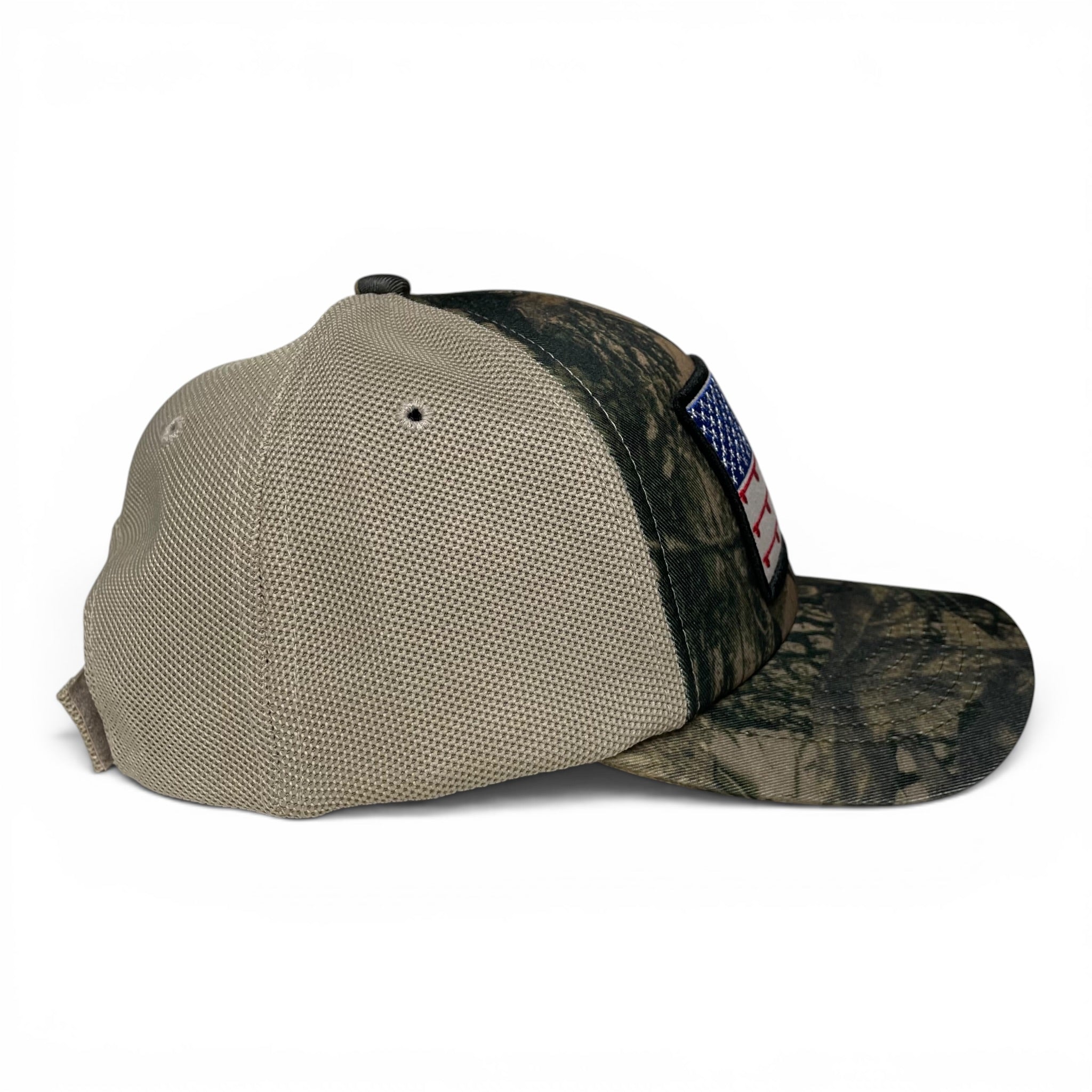 USA Flag Patch Camo Outdoor Baseball Cap for Fishing and Hunting