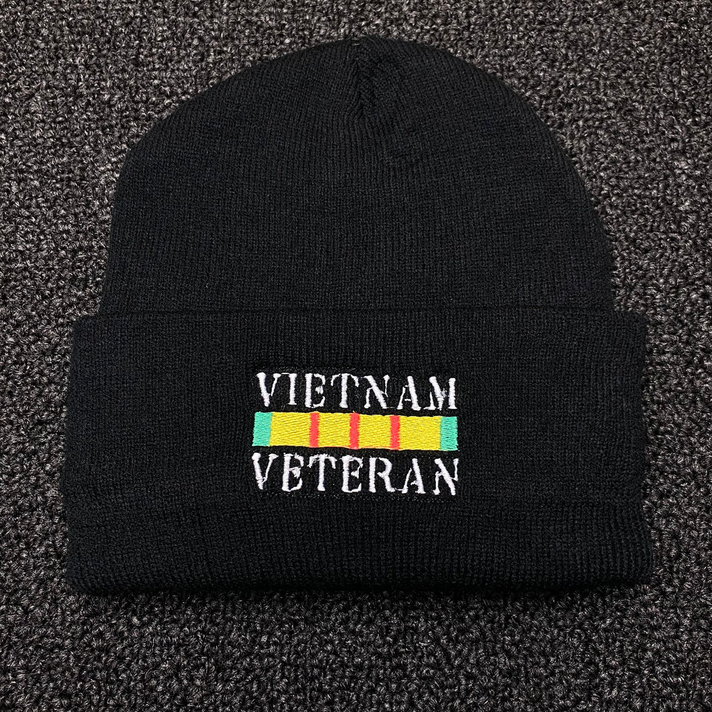 Vietnam Veteran Embroidered Insulated Double Layer Beanie winter Hat