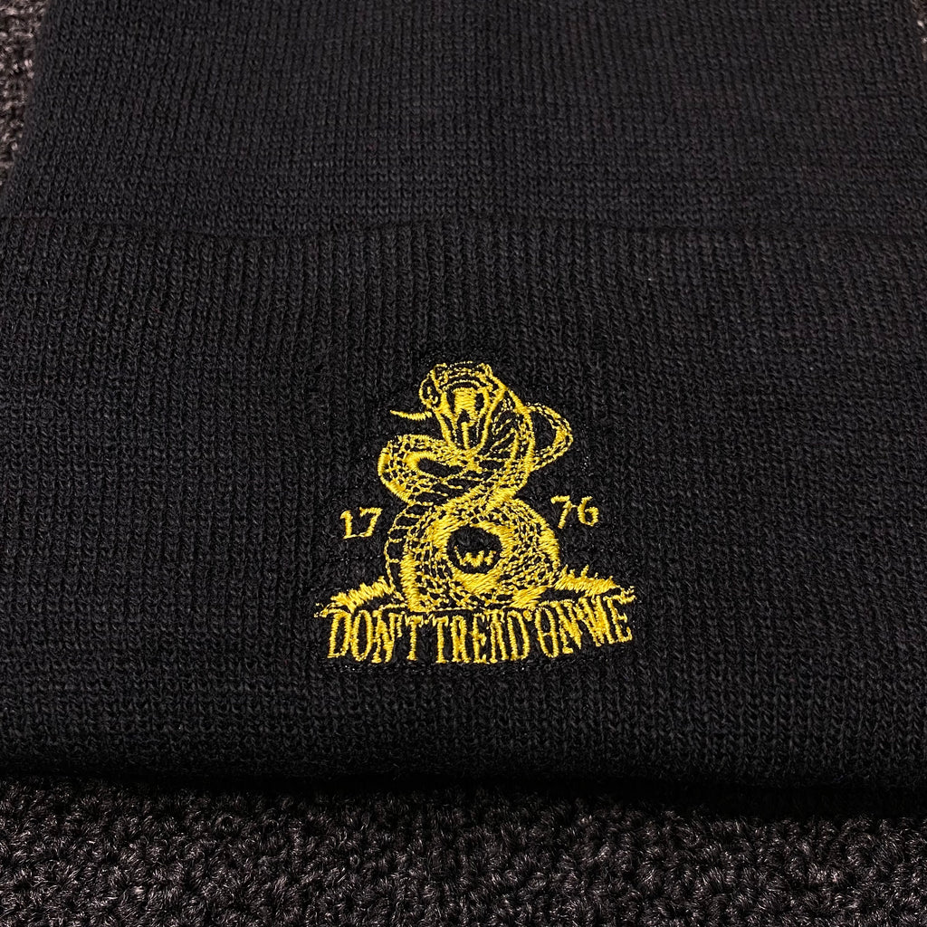 1776 Gadsden Flag Don’t Tread On Me Insulated Winter Beanie Hat Black