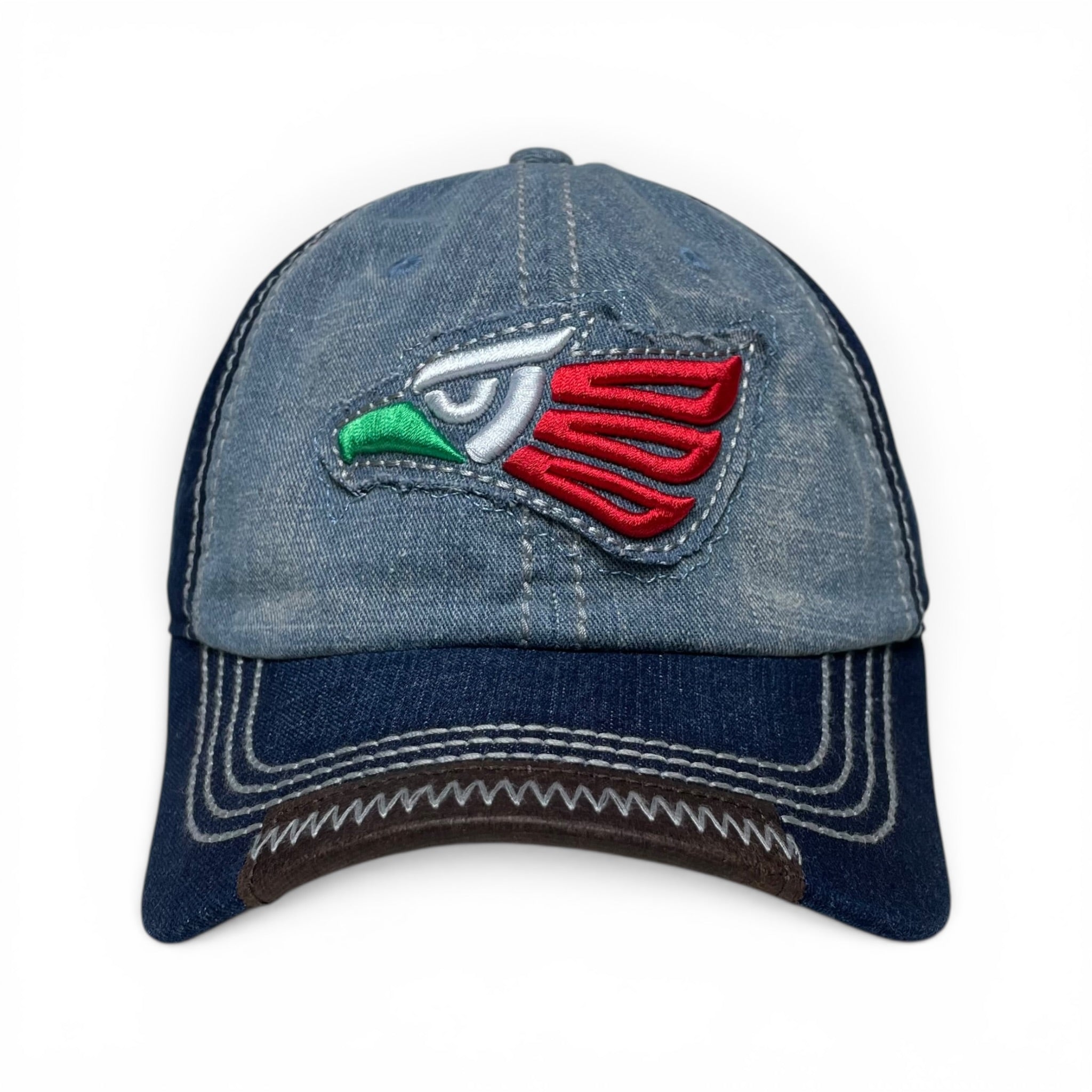 Gorra Hecho en México Águila Logo Bordado, Azul, Ajustable, Visera Curvada