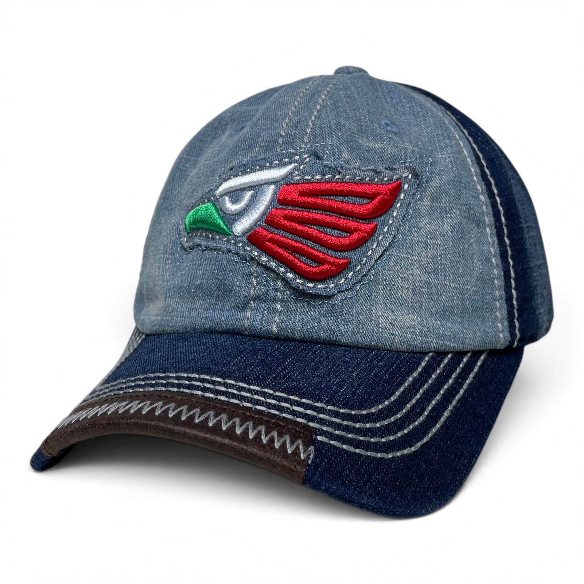 Gorra Hecho en México Águila Logo Bordado, Azul, Ajustable, Visera Curvada
