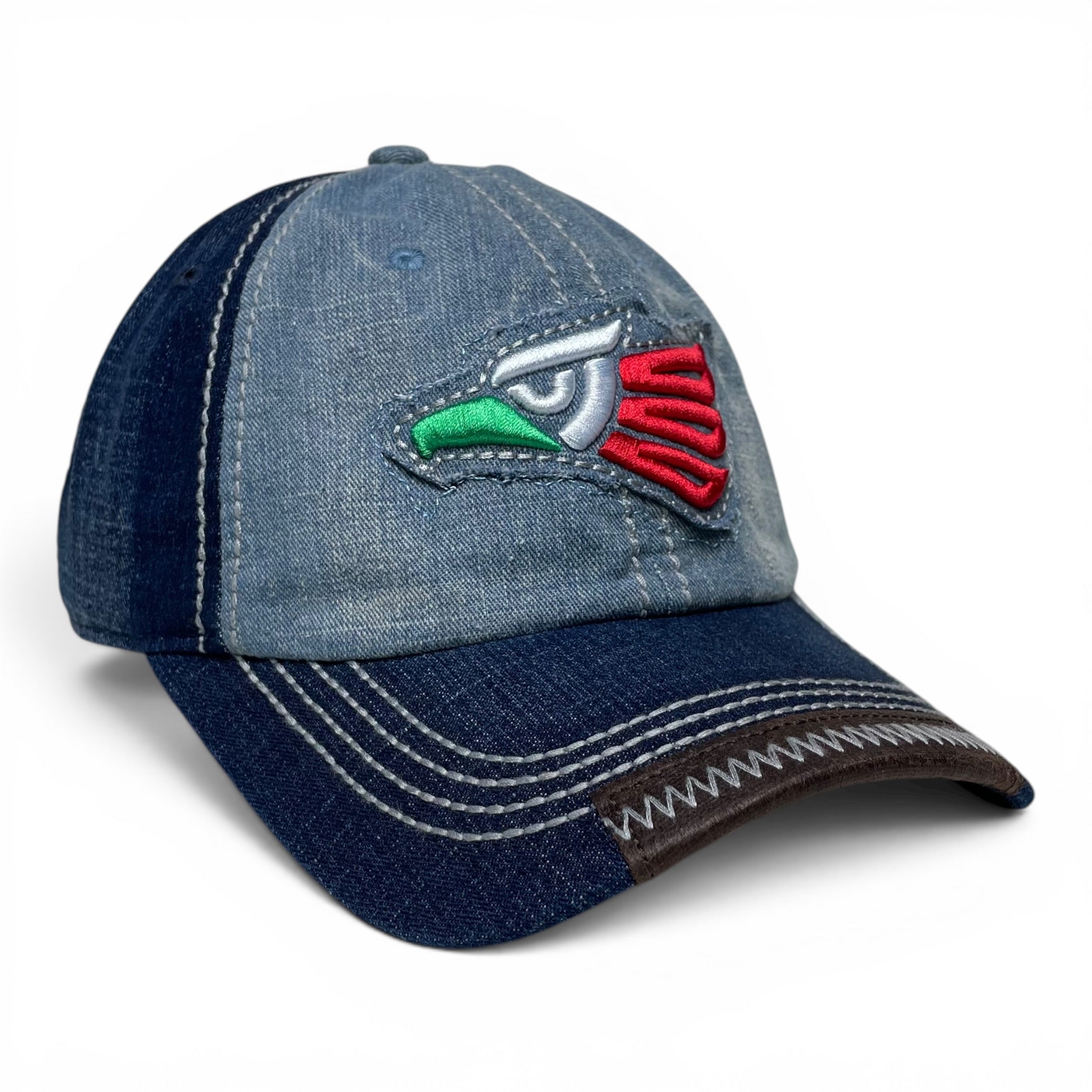 Gorra Hecho en México Águila Logo Bordado, Azul, Ajustable, Visera Curvada