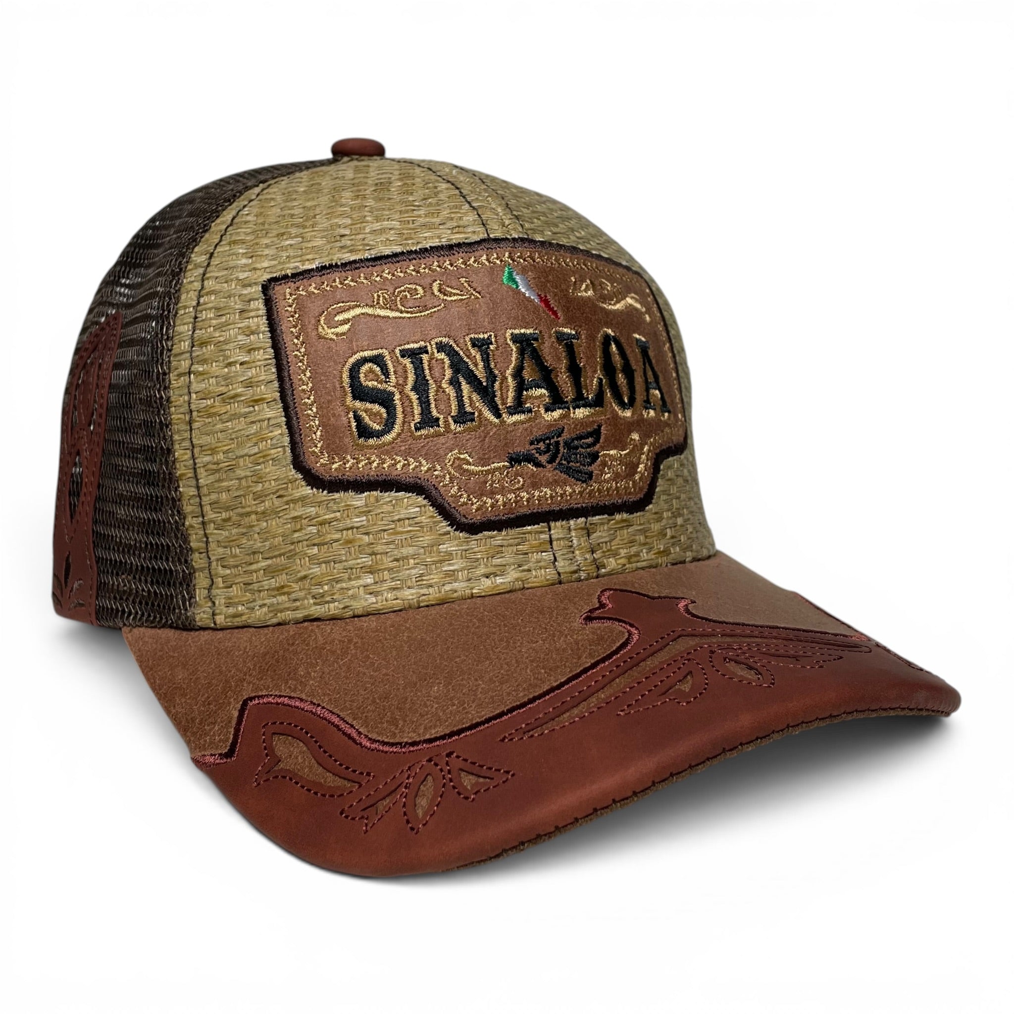 Sinaloa Mexico Straw Snapback Hat, Western Style Baseball Cap