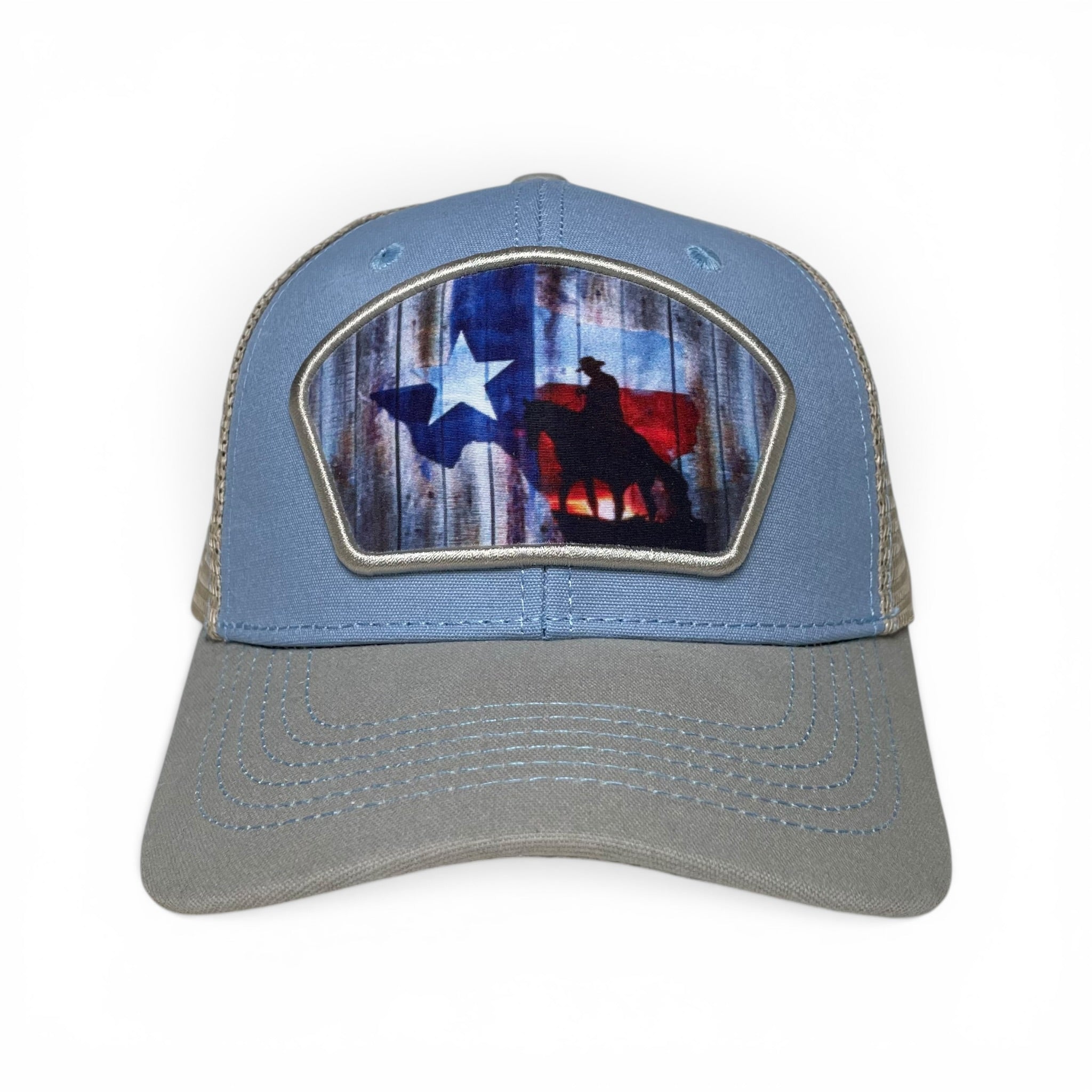 Lone Star State Texas Flag Snapback Hat, Mesh, Cowboy, Horse, Rodeo