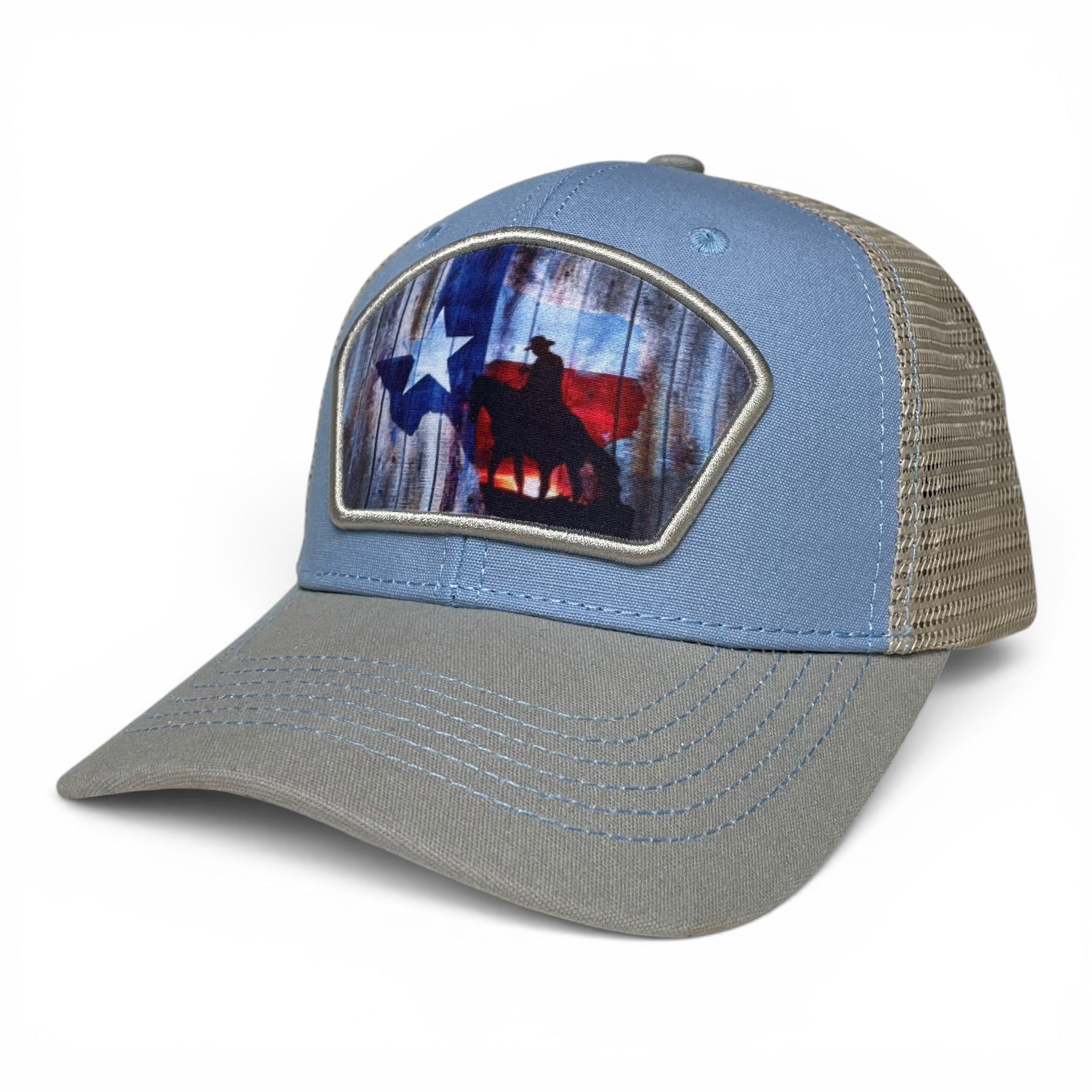 Lone Star State Texas Flag Snapback Hat, Mesh, Cowboy, Horse, Rodeo