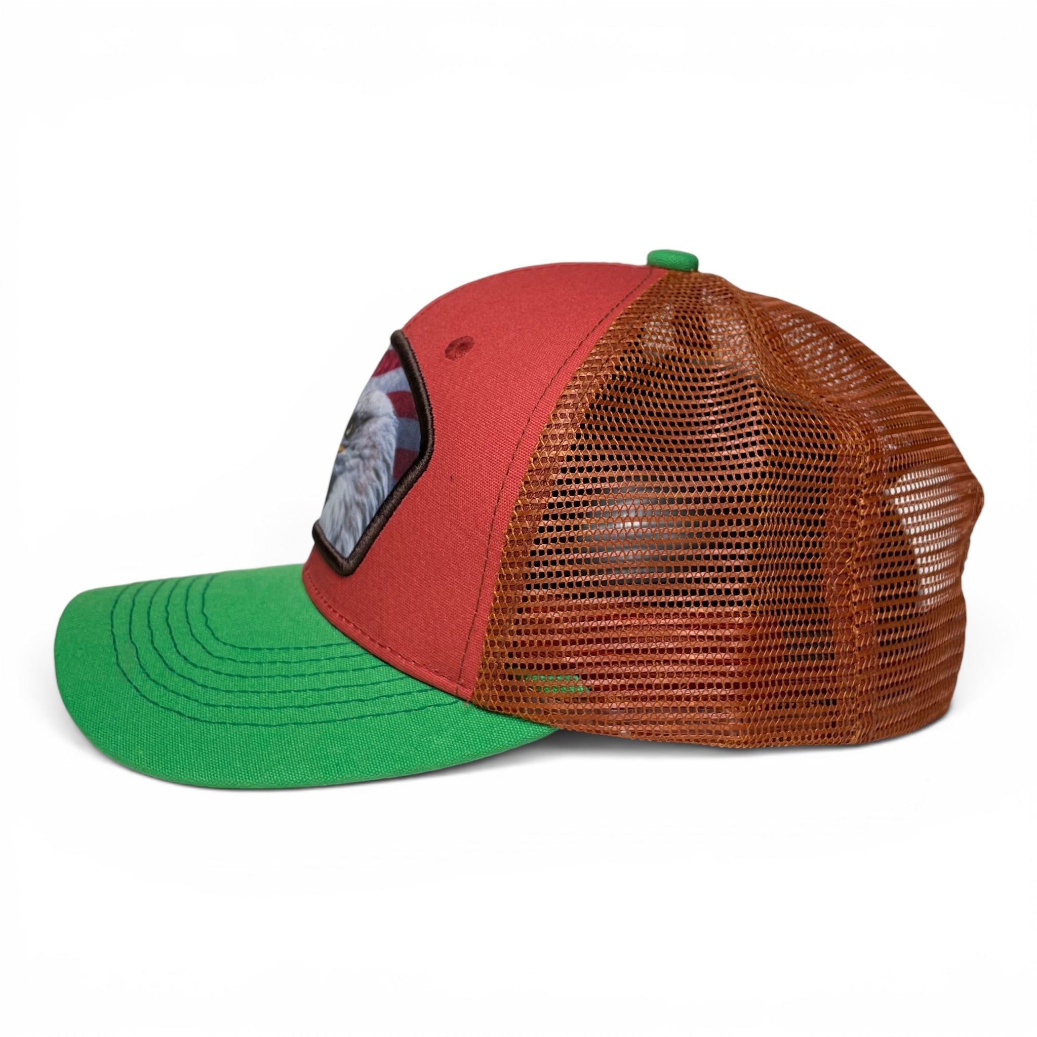 USA American Flag Eagle Patch Snapback Trucker Hat, Patriotic Cap