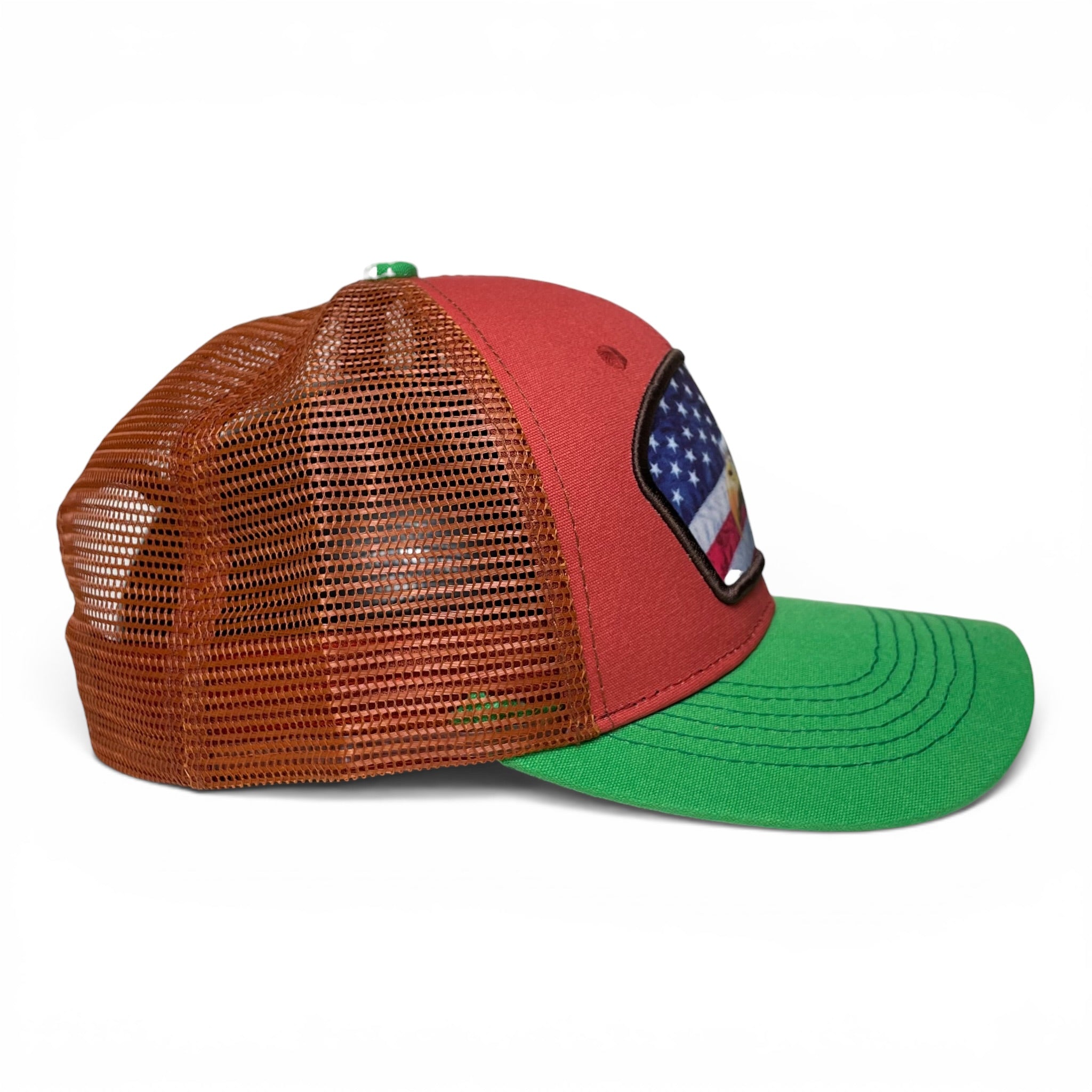 USA American Flag Eagle Patch Snapback Trucker Hat, Patriotic Cap