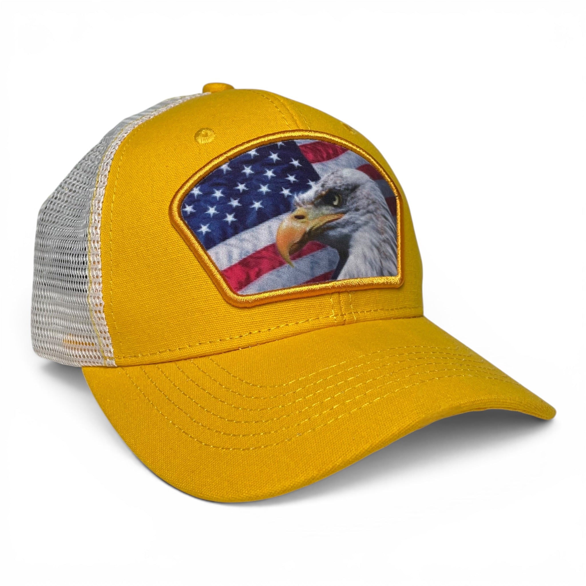 USA Flag Eagle Patch Snapback Cap